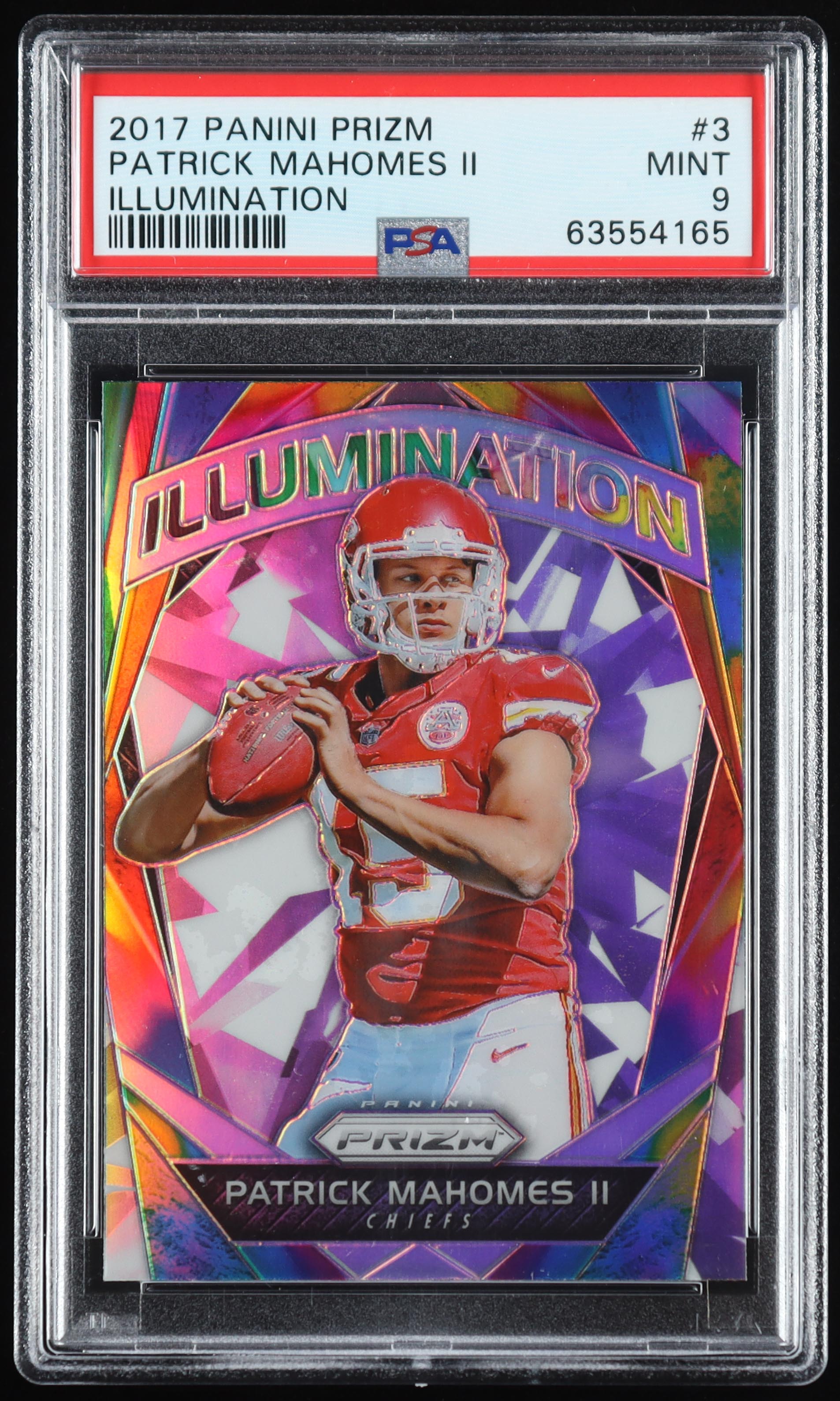 Patrick Mahomes II 2017 Panini Prizm Illumination Prizms #3 RC (PSA 9) at PristineAuction.com Patrick Mahomes II 2017 Panini Prizm Illumination Prizms #3 RC (PSA 9) at PristineAuction.com