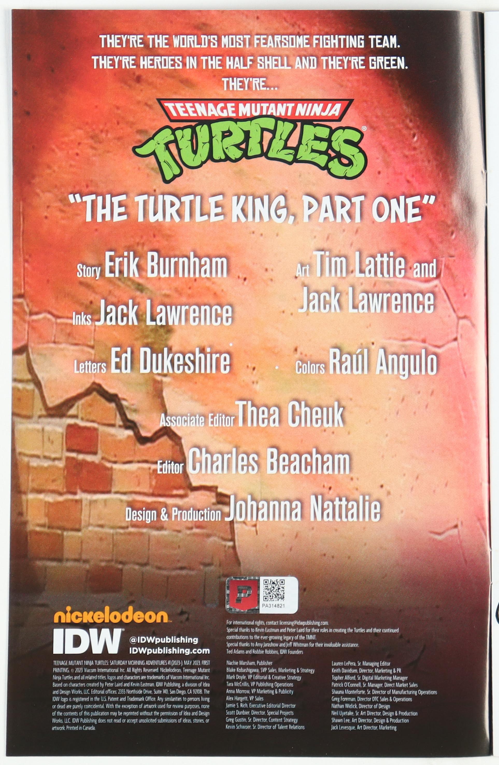 Kevin Eastman Signed "Teenage Mutant Ninja Turtles" Saturday Morning Adventures Cover RI Issue #1 IDW Comic Book (PA) at PristineAuction.com Kevin Eastman Signed "Teenage Mutant Ninja Turtles" Saturday Morning Adventures Cover RI Issue #1 IDW Comic Book (PA) at PristineAuction.com