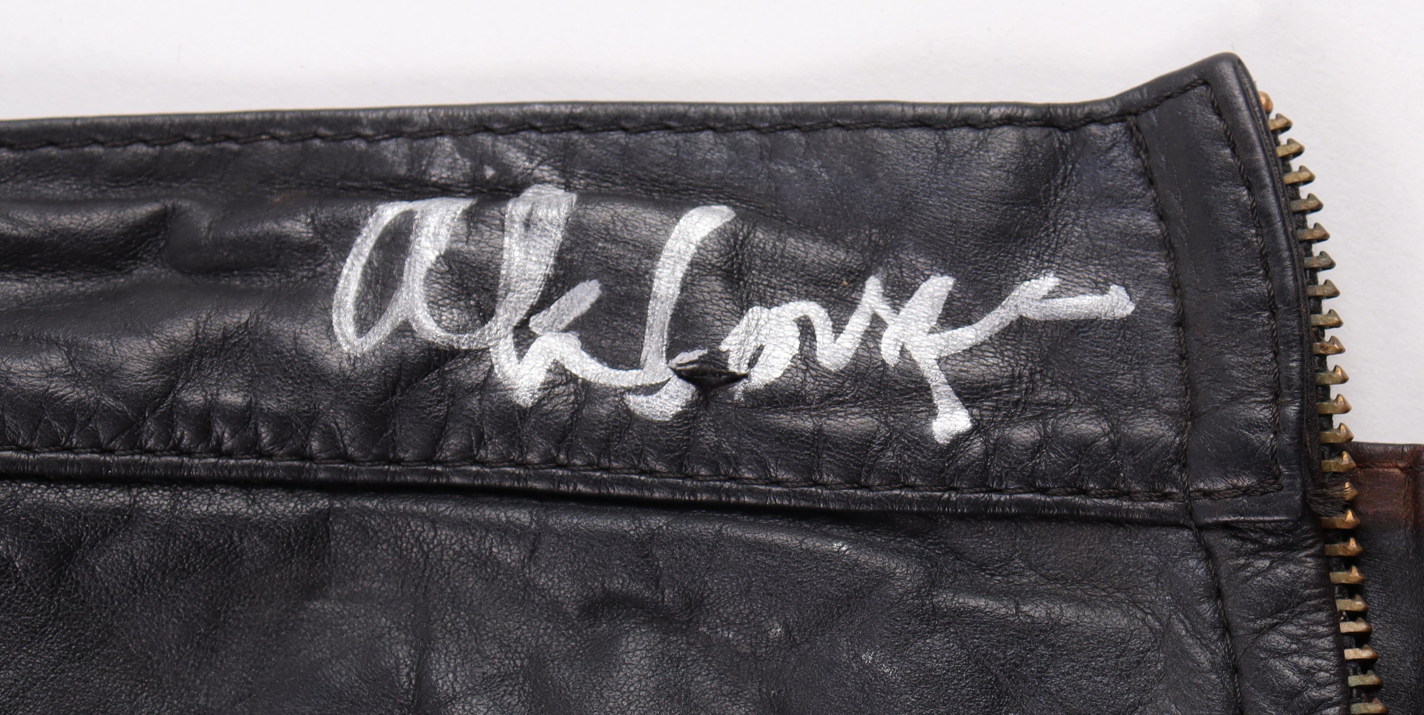 Alice Cooper Signed Stage | Concert Worn Leather Pants from the 1980's (Photo Matched) (Beckett LOA) at PristineAuction.com Alice Cooper Signed Stage | Concert Worn Leather Pants from the 1980's (Photo Matched) (Beckett LOA) at PristineAuction.com