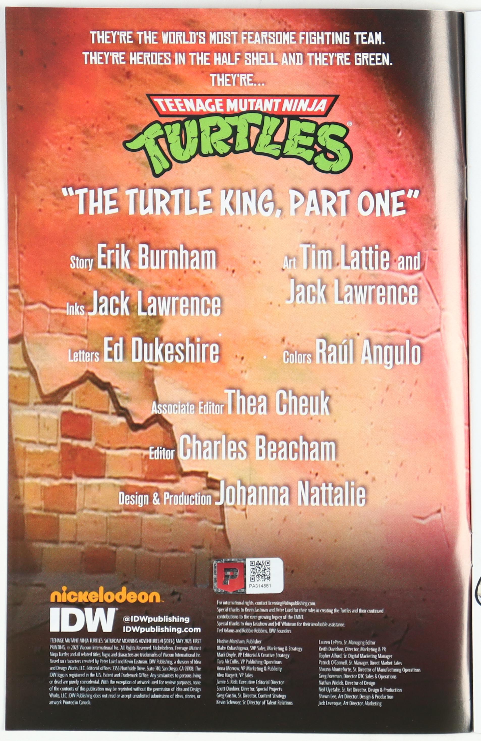 Kevin Eastman Signed "Teenage Mutant Ninja Turtles" Saturday Morning Adventures Online Exclusive Issue #1 IDW Comic Book (PA) at PristineAuction.com Kevin Eastman Signed "Teenage Mutant Ninja Turtles" Saturday Morning Adventures Online Exclusive Issue #1 IDW Comic Book (PA) at PristineAuction.com