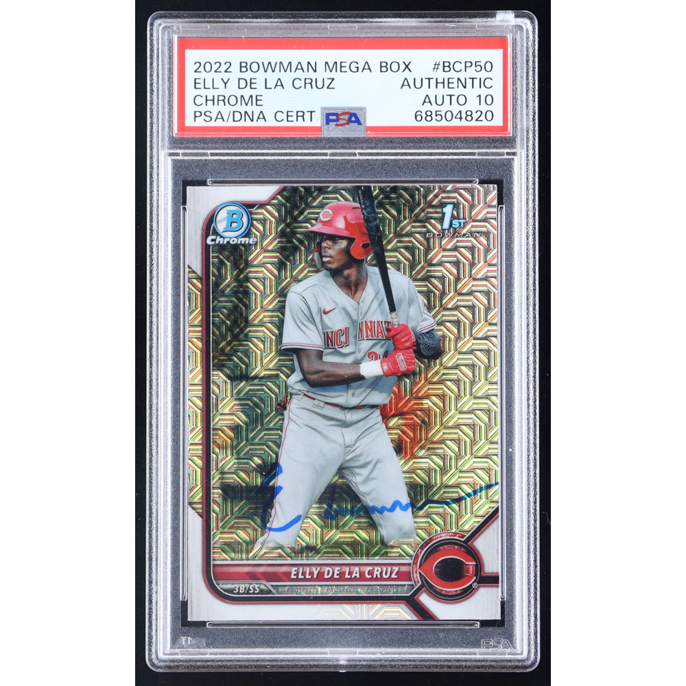 Elly De La Cruz Signed 2022 Bowman Chrome Mega Box Prospects BCP50