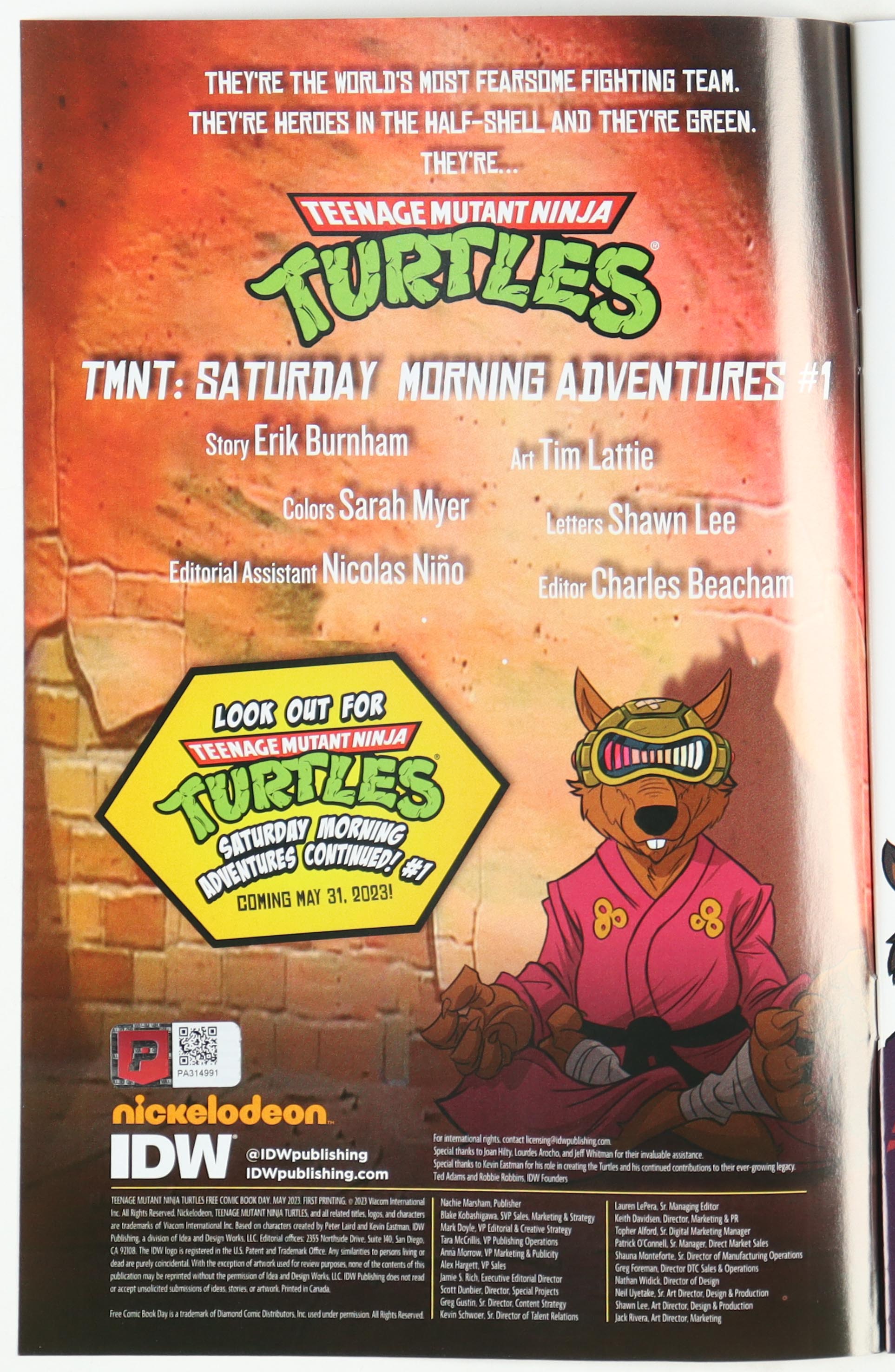 Kevin Eastman Signed "Teenage Mutant Ninja Turtles" Ft. Rise Of The Teenage Mutant Ninja Turtles 2023 FCBD IDW Comic Book (PA) at PristineAuction.com Kevin Eastman Signed "Teenage Mutant Ninja Turtles" Ft. Rise Of The Teenage Mutant Ninja Turtles 2023 FCBD IDW Comic Book (PA) at PristineAuction.com