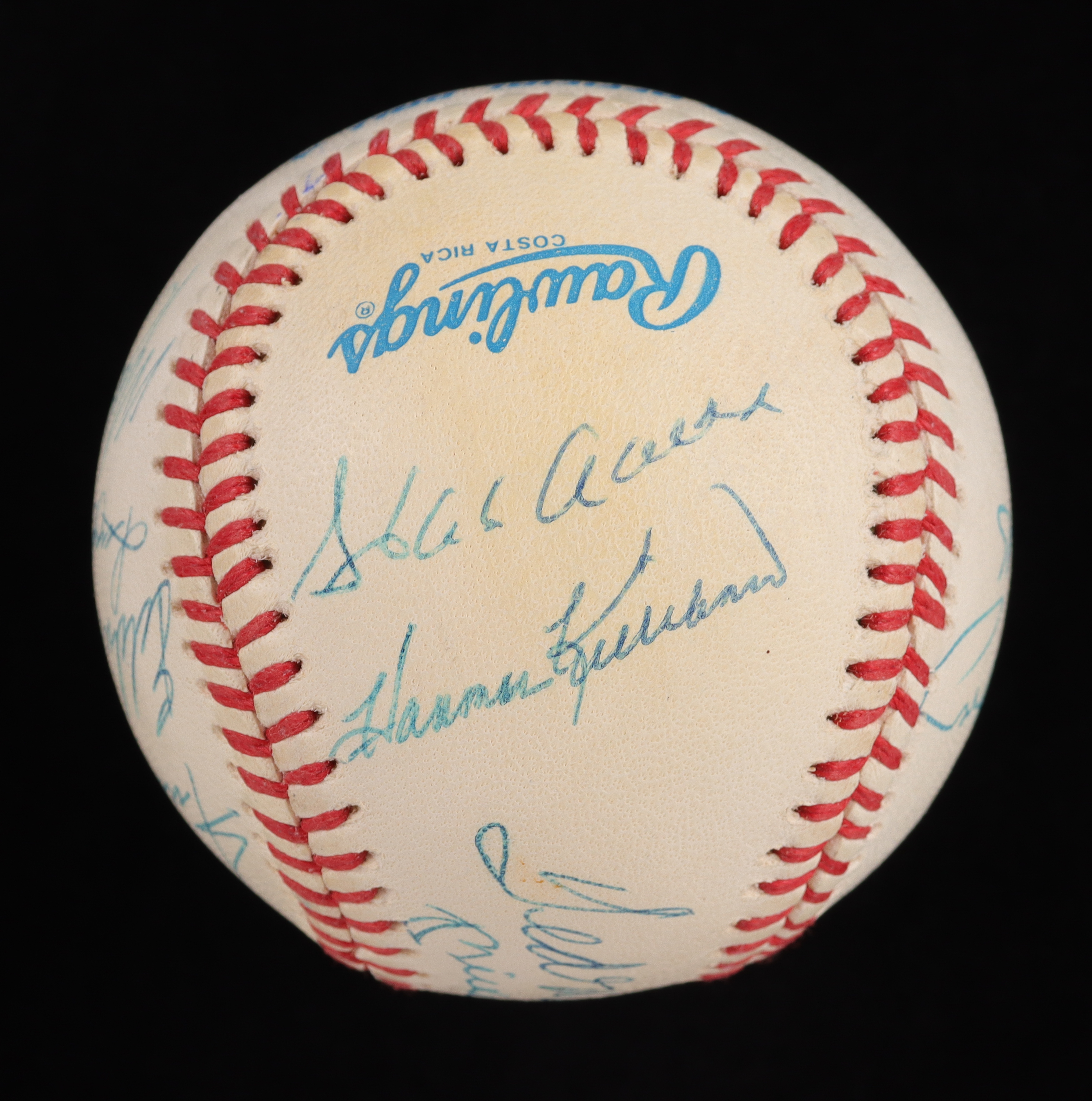 500 Home Run Club OAL Baseball Signed By (11) With Mickey Mantle, Ted Williams, Willie Mays, Ernie Banks, Hank Aaron (PSA) at PristineAuction.com 500 Home Run Club OAL Baseball Signed By (11) With Mickey Mantle, Ted Williams, Willie Mays, Ernie Banks, Hank Aaron (PSA) at PristineAuction.com