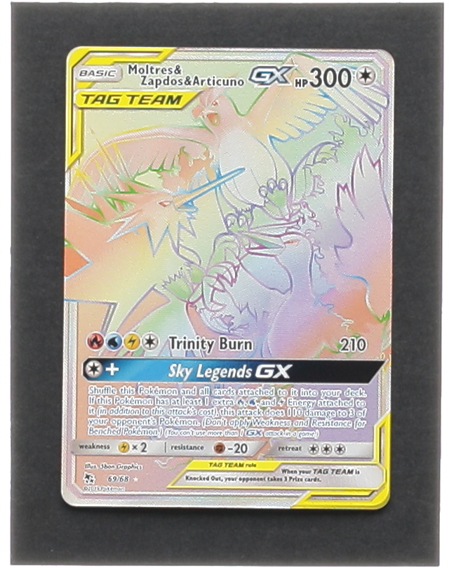 Moltres & Zapdos & Articuno GX 2019 Pokemon Sun and Moon Hidden Fates #69 at PristineAuction.com Moltres & Zapdos & Articuno GX 2019 Pokemon Sun and Moon Hidden Fates #69 at PristineAuction.com