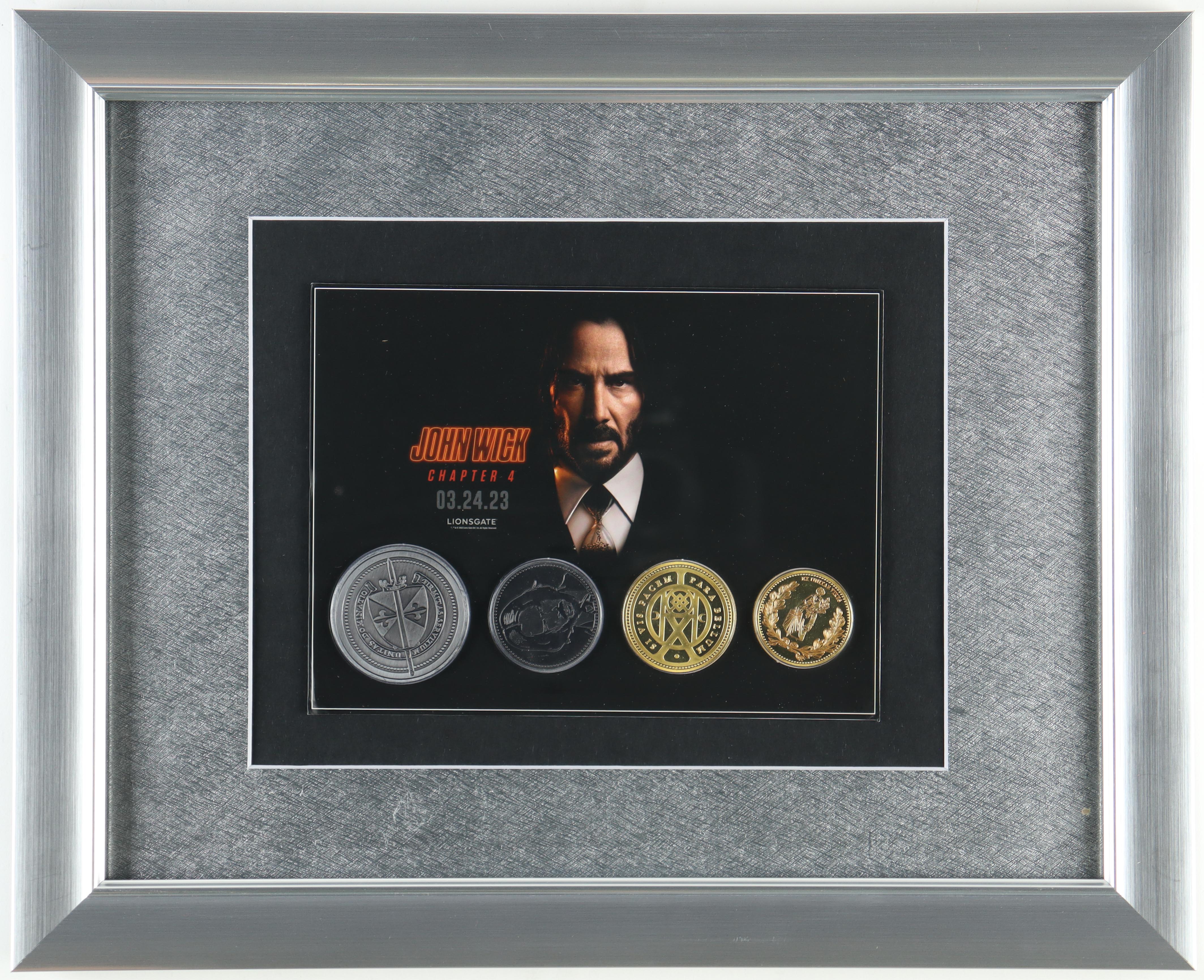 "John Wick: Chapter 4" Custom Framed Opening Night Set of (4) Coins at PristineAuction.com "John Wick: Chapter 4" Custom Framed Opening Night Set of (4) Coins at PristineAuction.com