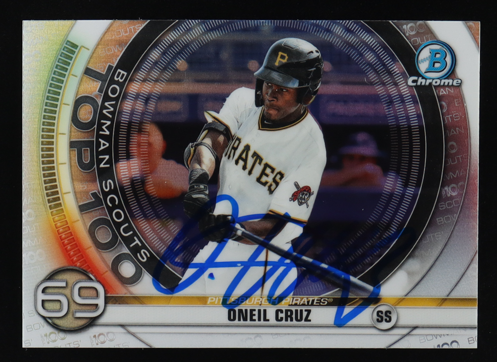 Oneil Cruz Signed 2022 Bowman Chrome Scouts Top 100 #BTP69 RC (JSA) at PristineAuction.com Oneil Cruz Signed 2022 Bowman Chrome Scouts Top 100 #BTP69 RC (JSA) at PristineAuction.com