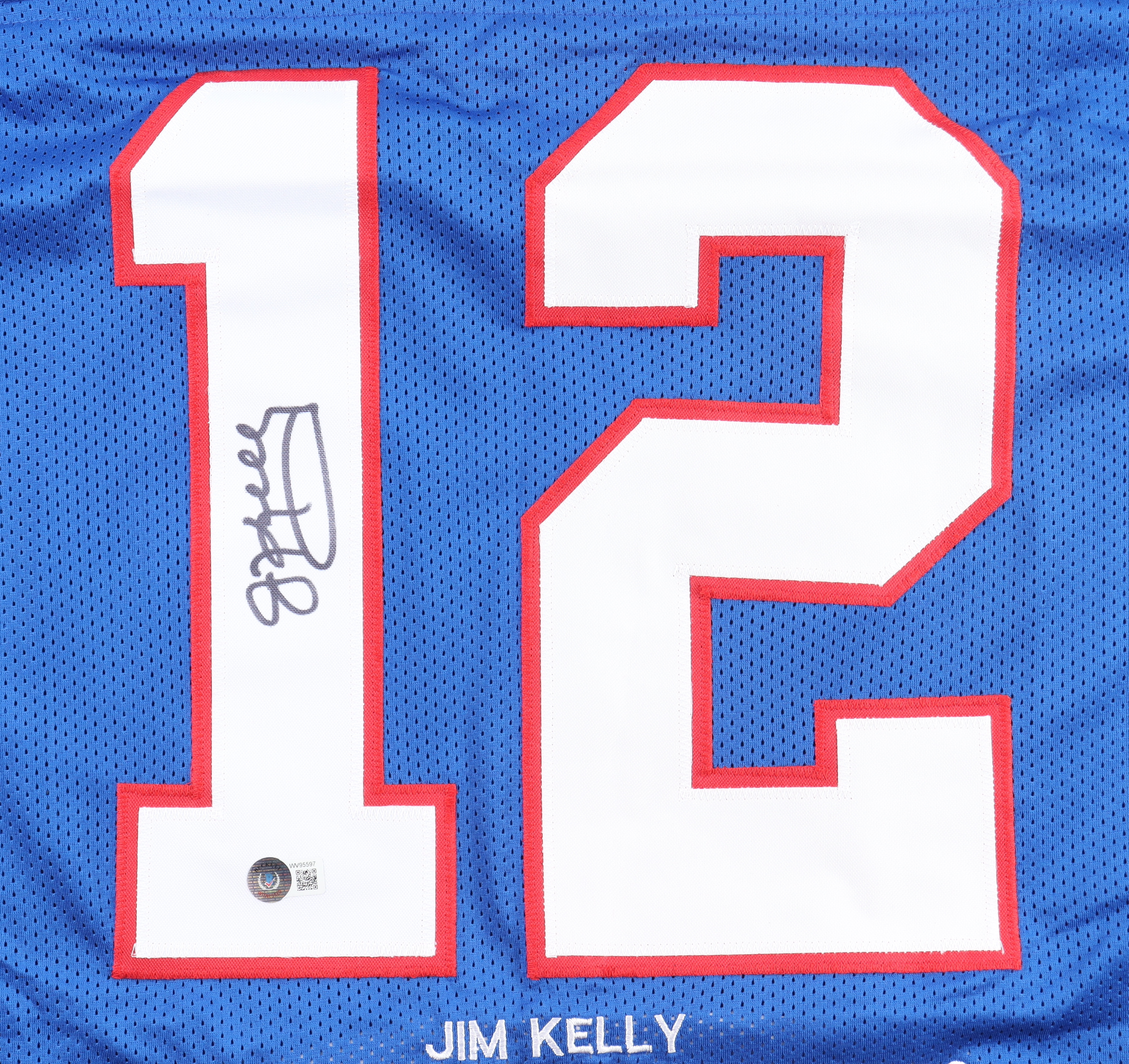 Jim Kelly Signed Career Stat Jersey (Beckett) at PristineAuction.com Jim Kelly Signed Career Stat Jersey (Beckett) at PristineAuction.com