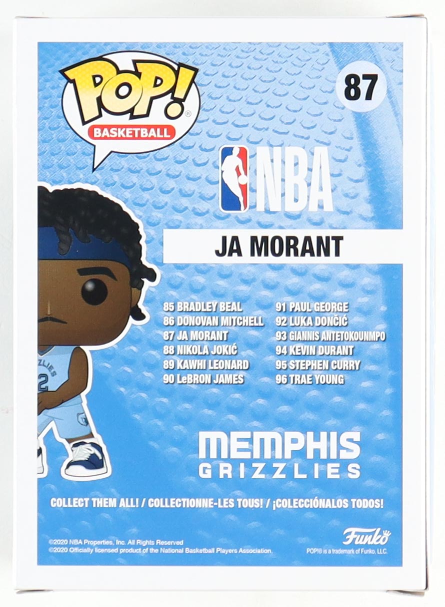Ja Morant Signed Grizzlies #87 Funko Pop! NBA Vinyl Figure (Beckett) at PristineAuction.com Ja Morant Signed Grizzlies #87 Funko Pop! NBA Vinyl Figure (Beckett) at PristineAuction.com