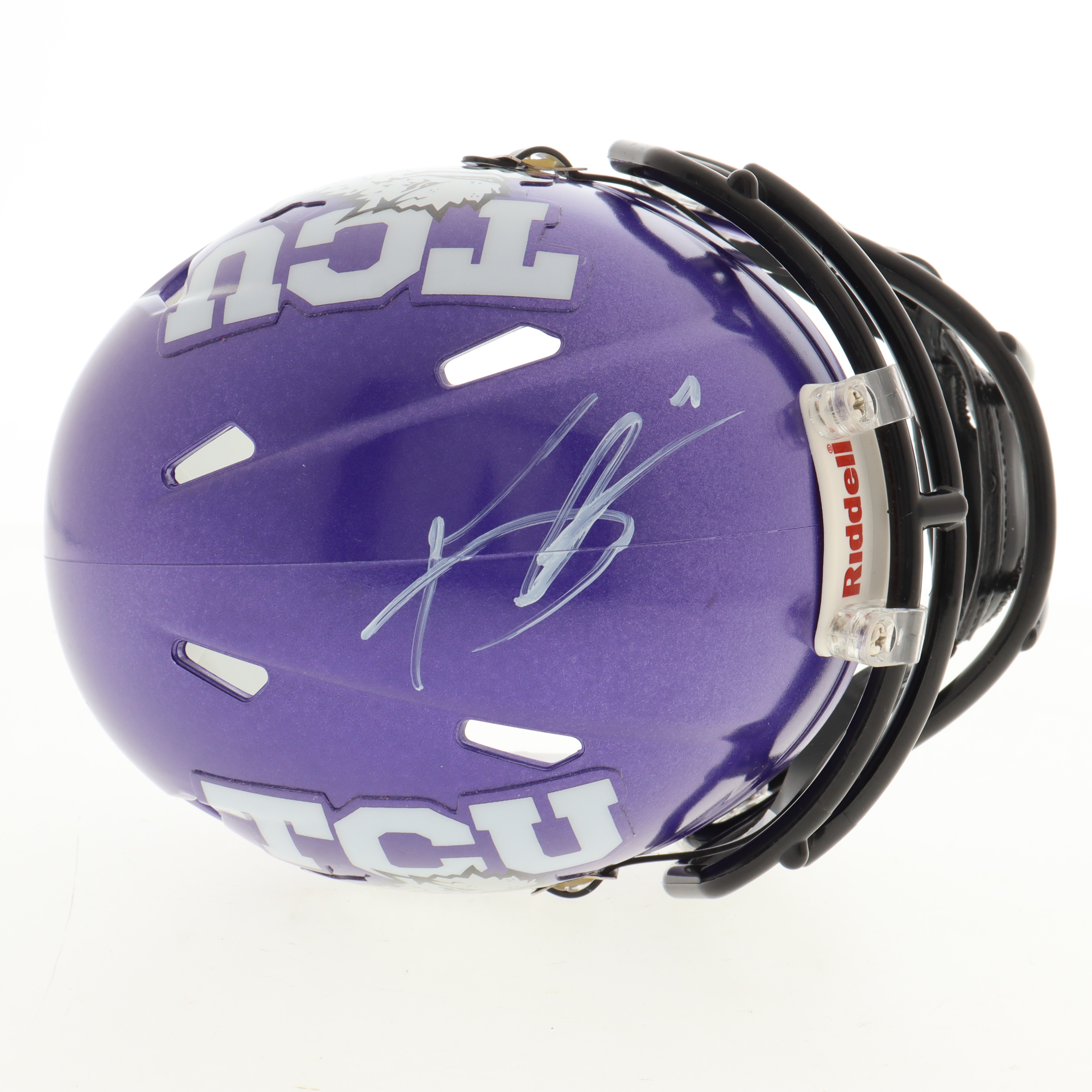 Tre'Vius Hodges-Tomlinson Signed TCU Horned Frogs Speed Mini Helmet (JSA) at PristineAuction.com Tre'Vius Hodges-Tomlinson Signed TCU Horned Frogs Speed Mini Helmet (JSA) at PristineAuction.com
