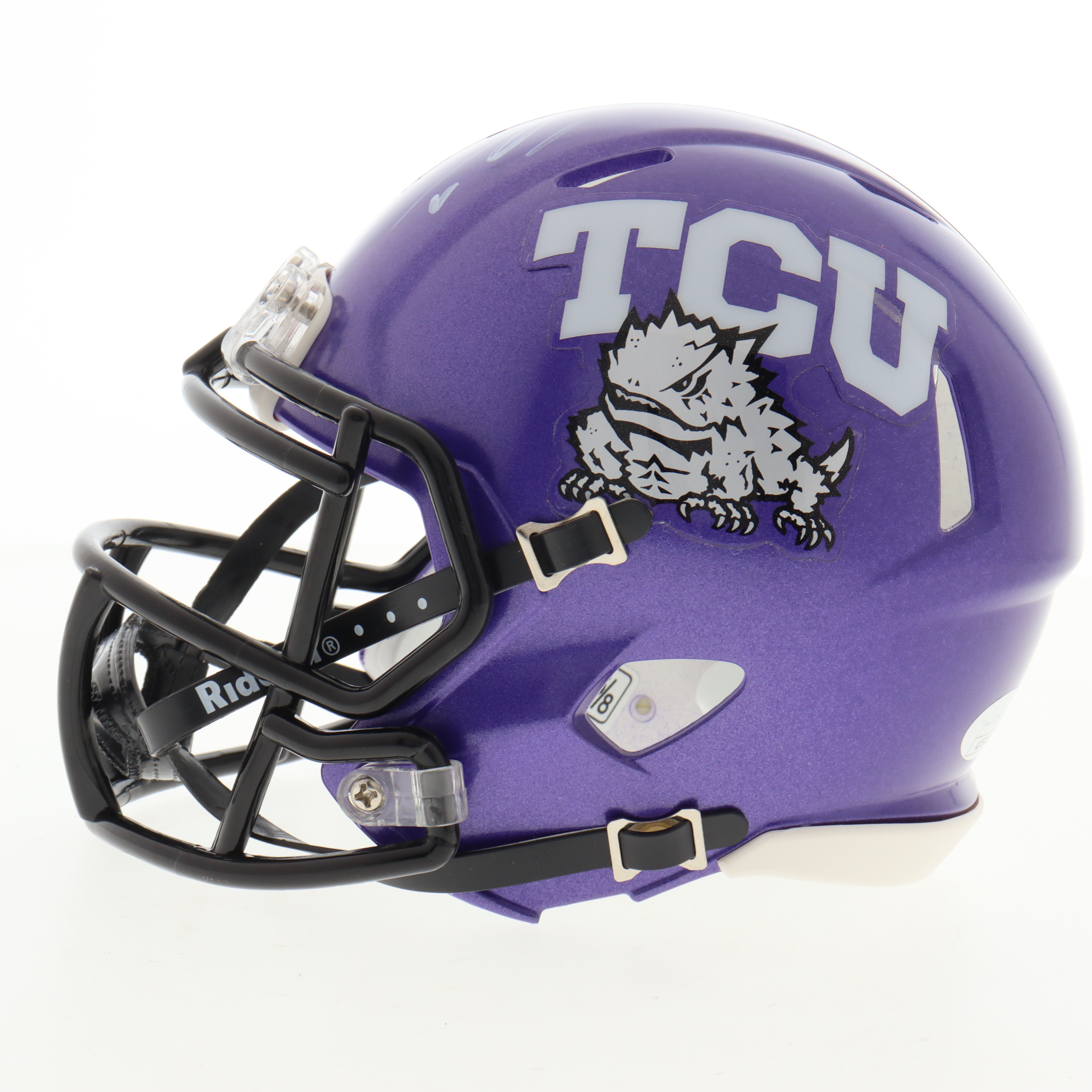 Tre'Vius Hodges-Tomlinson Signed TCU Horned Frogs Speed Mini Helmet (JSA) at PristineAuction.com Tre'Vius Hodges-Tomlinson Signed TCU Horned Frogs Speed Mini Helmet (JSA) at PristineAuction.com