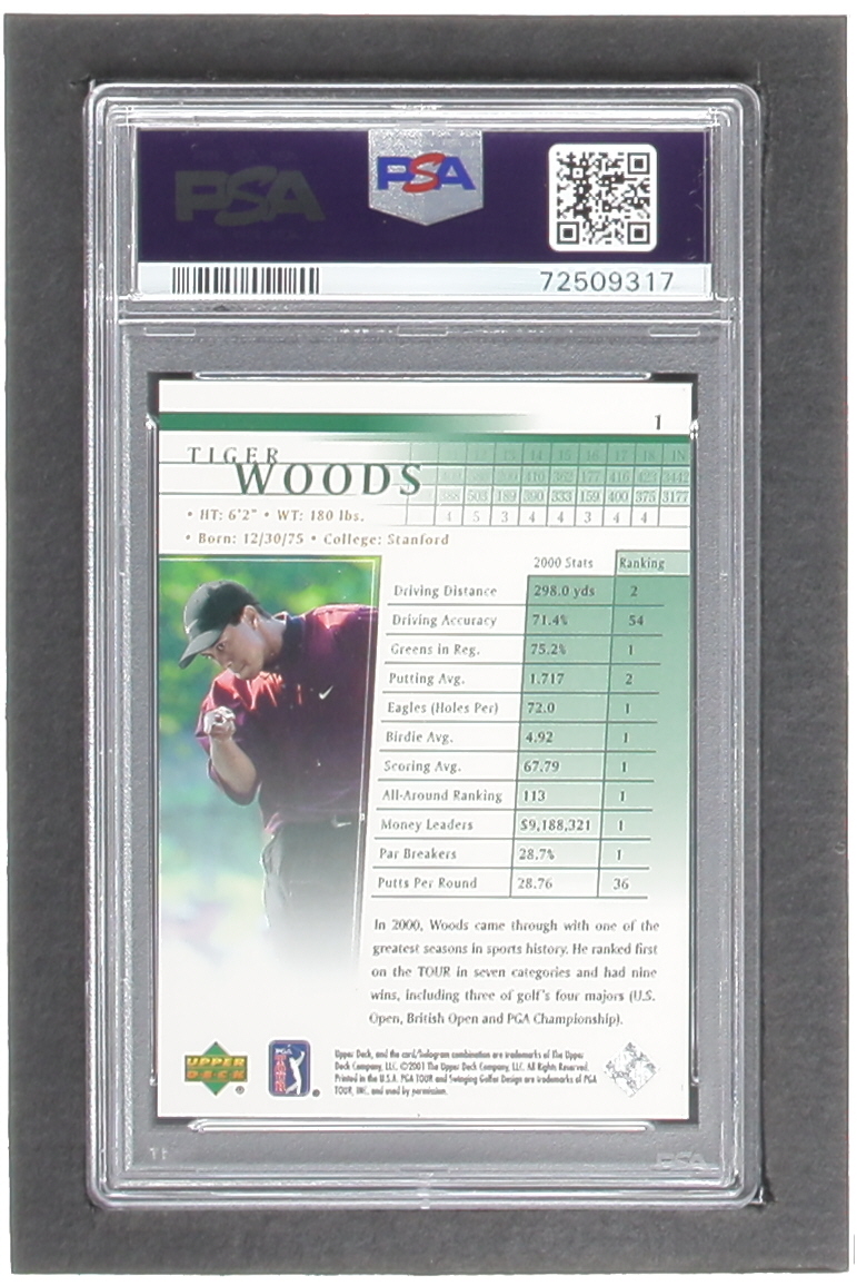 Tiger Woods 2001 Upper Deck #1 RC (PSA 9) at PristineAuction.com Tiger Woods 2001 Upper Deck #1 RC (PSA 9) at PristineAuction.com