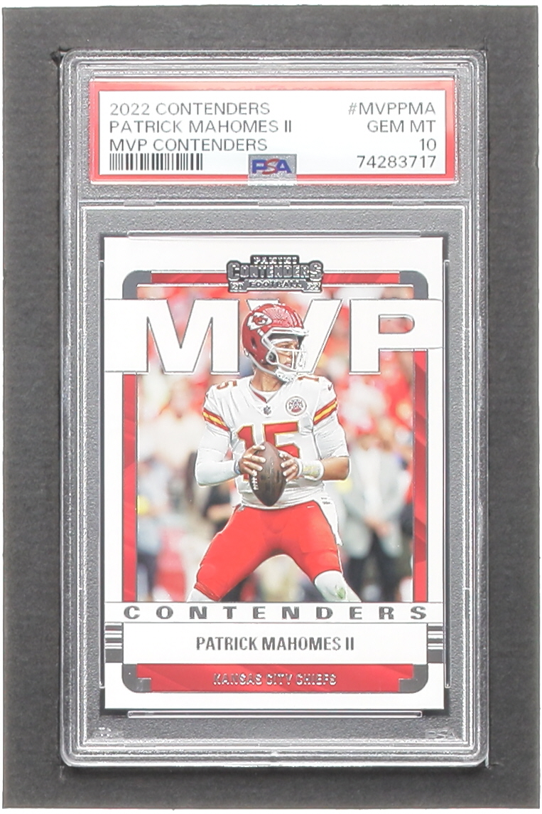 Patrick Mahomes II 2022 Panini Contenders MVP Contenders #1 (PSA 10) at PristineAuction.com Patrick Mahomes II 2022 Panini Contenders MVP Contenders #1 (PSA 10) at PristineAuction.com