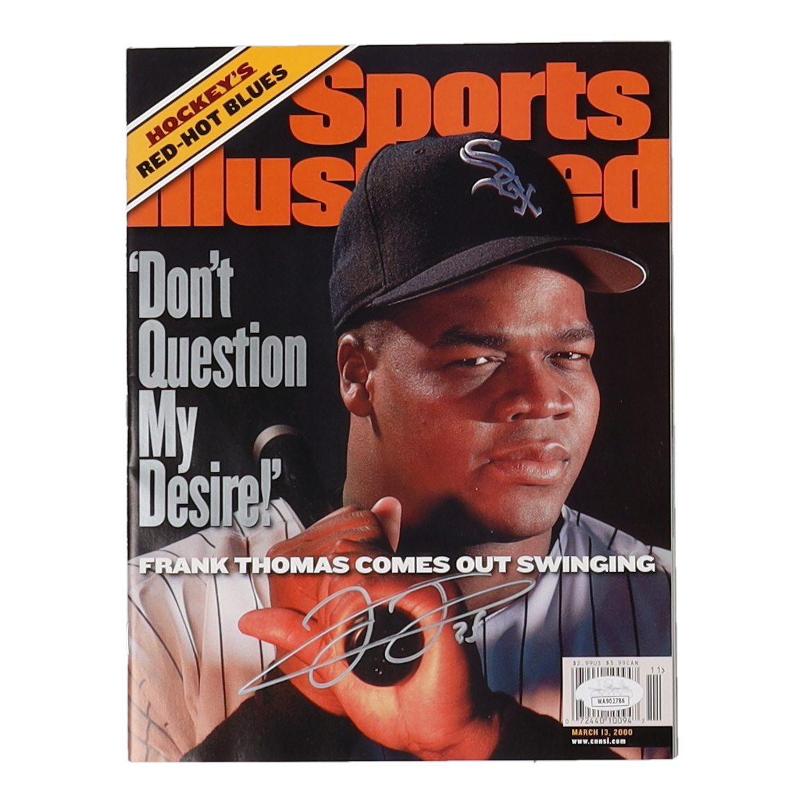 Frank Thomas Signed 2000 Sports Illustrated Magazine (JSA) at PristineAuction.com Frank Thomas Signed 2000 Sports Illustrated Magazine (JSA) at PristineAuction.com