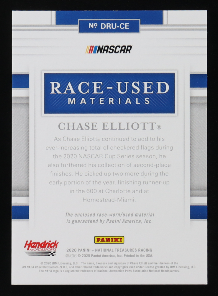 Chase Elliott 2020 Panini National Treasures Dual Race Used Firesuits #4 #01/25 at PristineAuction.com Chase Elliott 2020 Panini National Treasures Dual Race Used Firesuits #4 #01/25 at PristineAuction.com