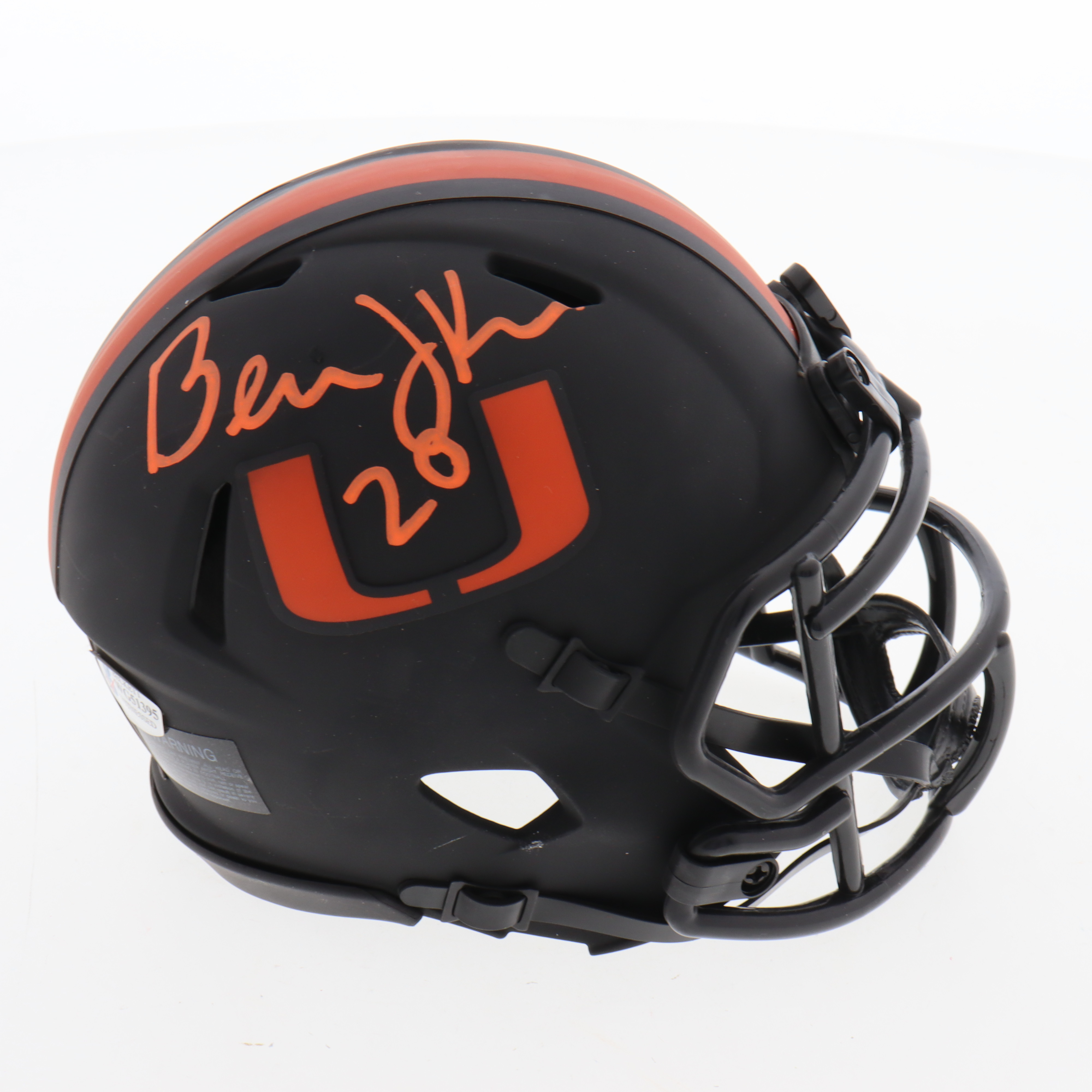 Bernie Kosar Signed Miami Hurricanes Eclipse Alternate Speed Mini Helmet (Beckett) at PristineAuction.com Bernie Kosar Signed Miami Hurricanes Eclipse Alternate Speed Mini Helmet (Beckett) at PristineAuction.com