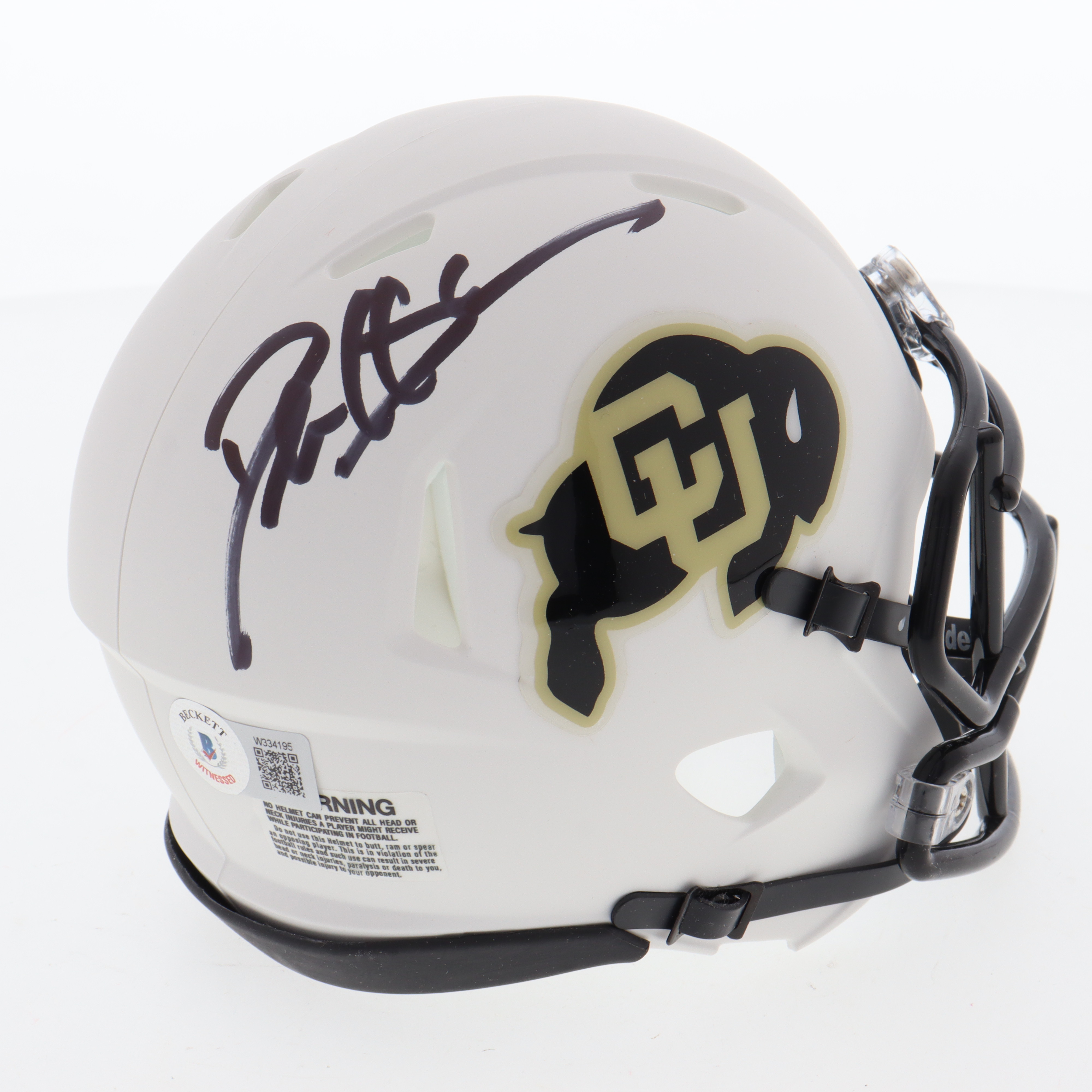 Deion Sanders Signed Colorado Buffaloes Speed Mini Helmet (Beckett) at PristineAuction.com Deion Sanders Signed Colorado Buffaloes Speed Mini Helmet (Beckett) at PristineAuction.com