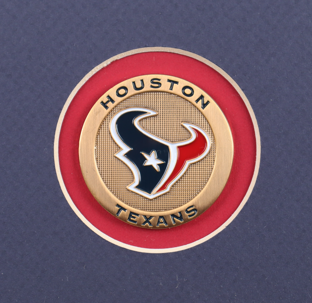 Brian Cushing Signed Texans Custom Framed Photo with Texans Medallion (JSA) at PristineAuction.com Brian Cushing Signed Texans Custom Framed Photo with Texans Medallion (JSA) at PristineAuction.com