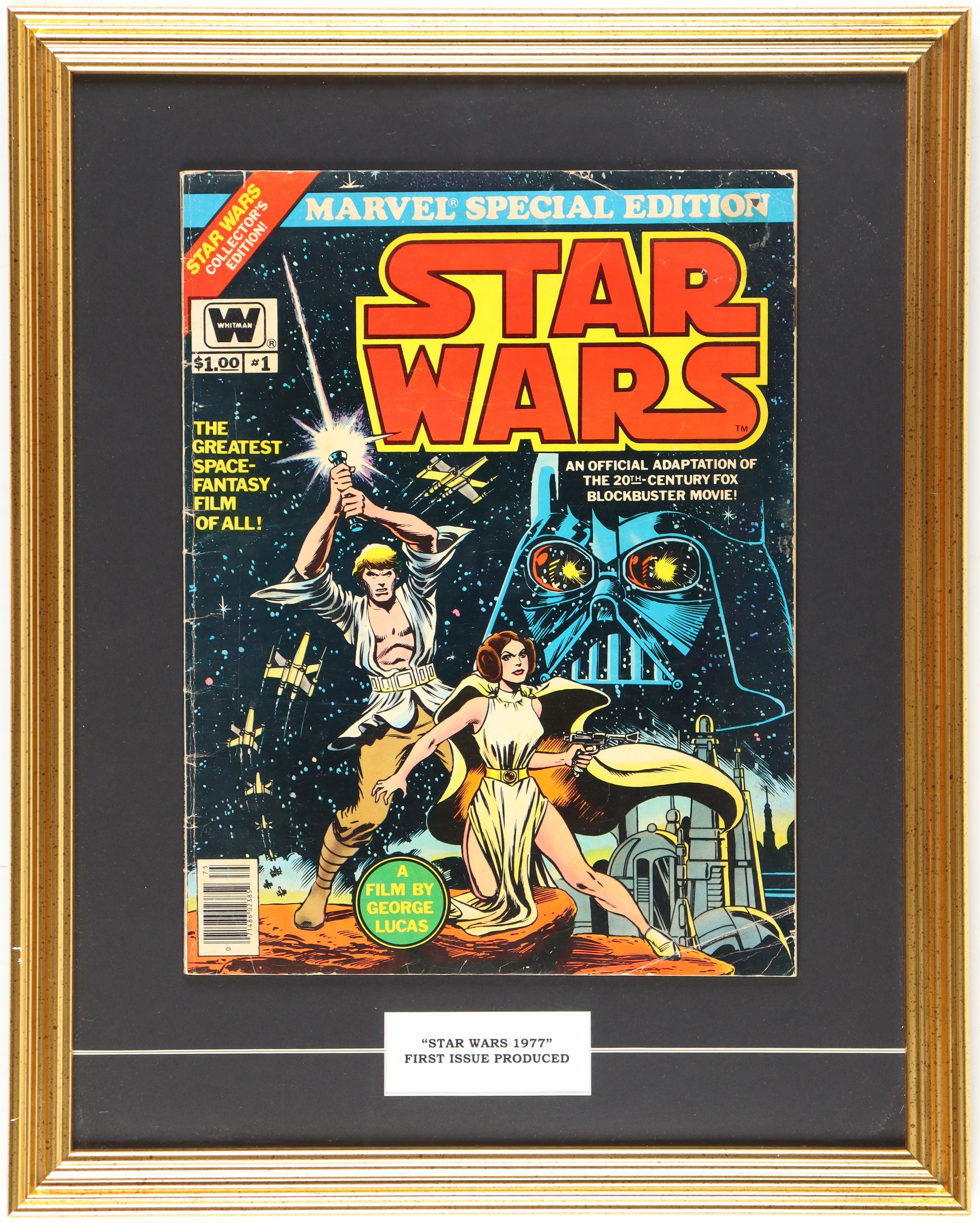 1977 "Marvel Special Edition: Star Wars" Issue #1 Marvel Custom Framed First Issue Comic Book Display at PristineAuction.com 1977 "Marvel Special Edition: Star Wars" Issue #1 Marvel Custom Framed First Issue Comic Book Display at PristineAuction.com