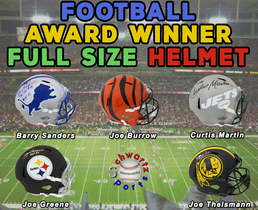 Football AWARD WINNER Signed Full Size Helmet Mystery Box Series 12 (Limited to 100) – Schwartz Sports at PristineAuction.com Football AWARD WINNER Signed Full Size Helmet Mystery Box Series 12 (Limited to 100) – Schwartz Sports at PristineAuction.com