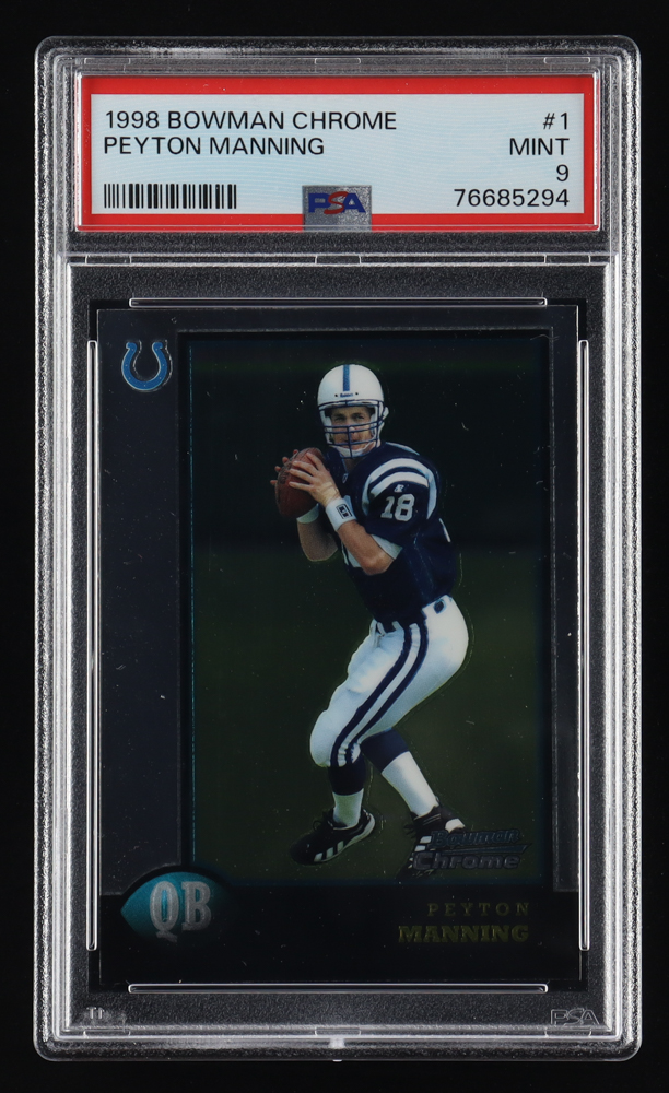 Peyton Manning 1998 Bowman Chrome #1 RC (PSA 9) at PristineAuction.com Peyton Manning 1998 Bowman Chrome #1 RC (PSA 9) at PristineAuction.com