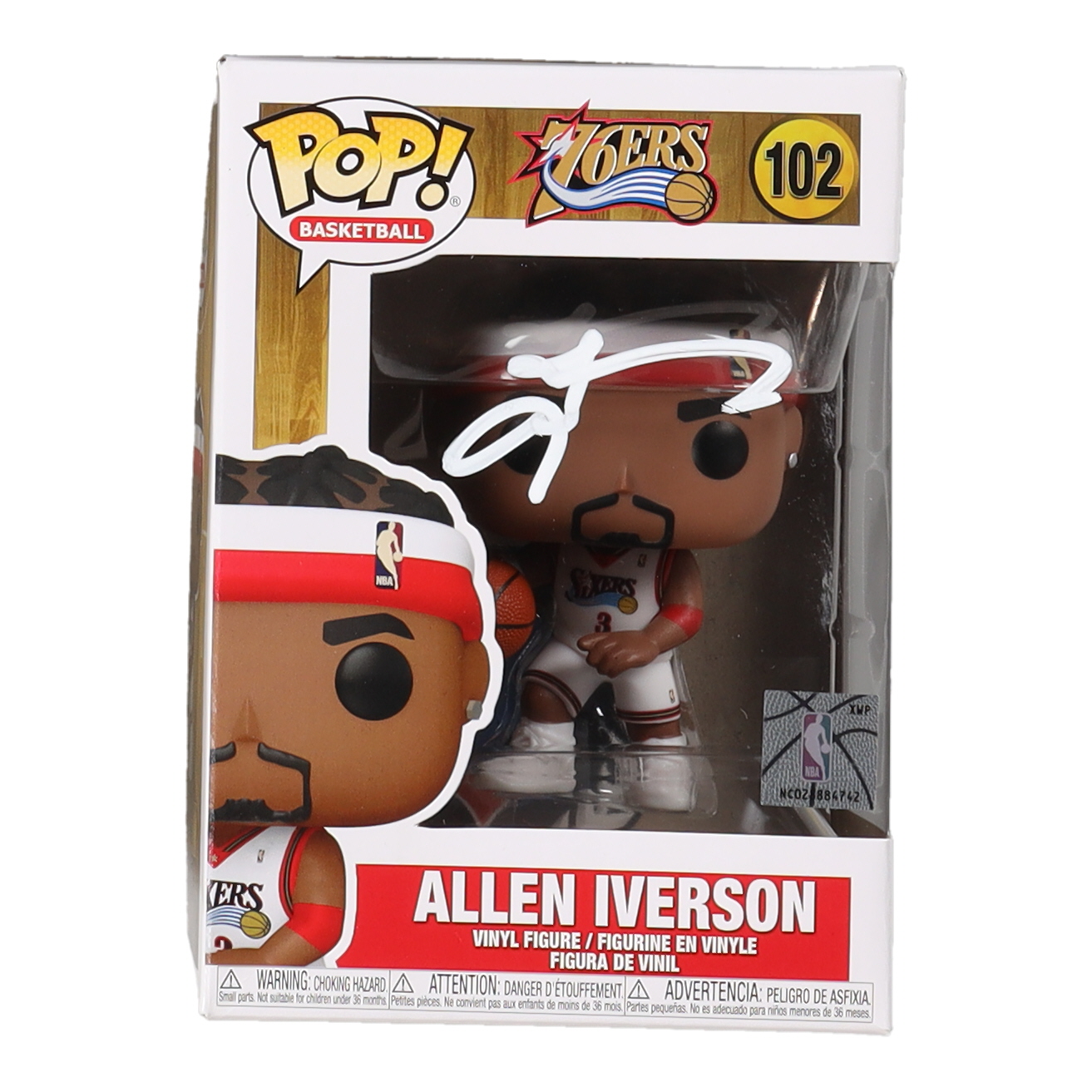 Allen Iverson Signed 76ers #102 Funko Pop! Basketball Vinyl Figure (Beckett) at PristineAuction.com Allen Iverson Signed 76ers #102 Funko Pop! Basketball Vinyl Figure (Beckett) at PristineAuction.com