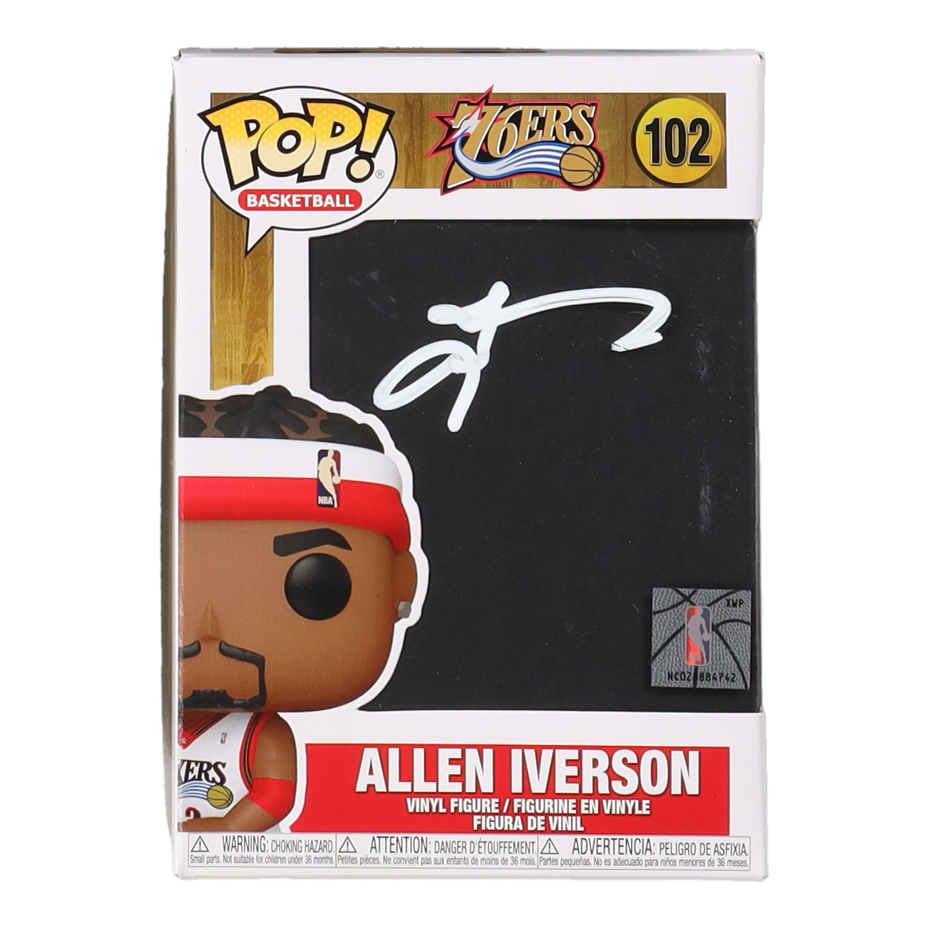 Allen Iverson Signed 76ers #102 Funko Pop! Basketball Vinyl Figure (Beckett) at PristineAuction.com Allen Iverson Signed 76ers #102 Funko Pop! Basketball Vinyl Figure (Beckett) at PristineAuction.com