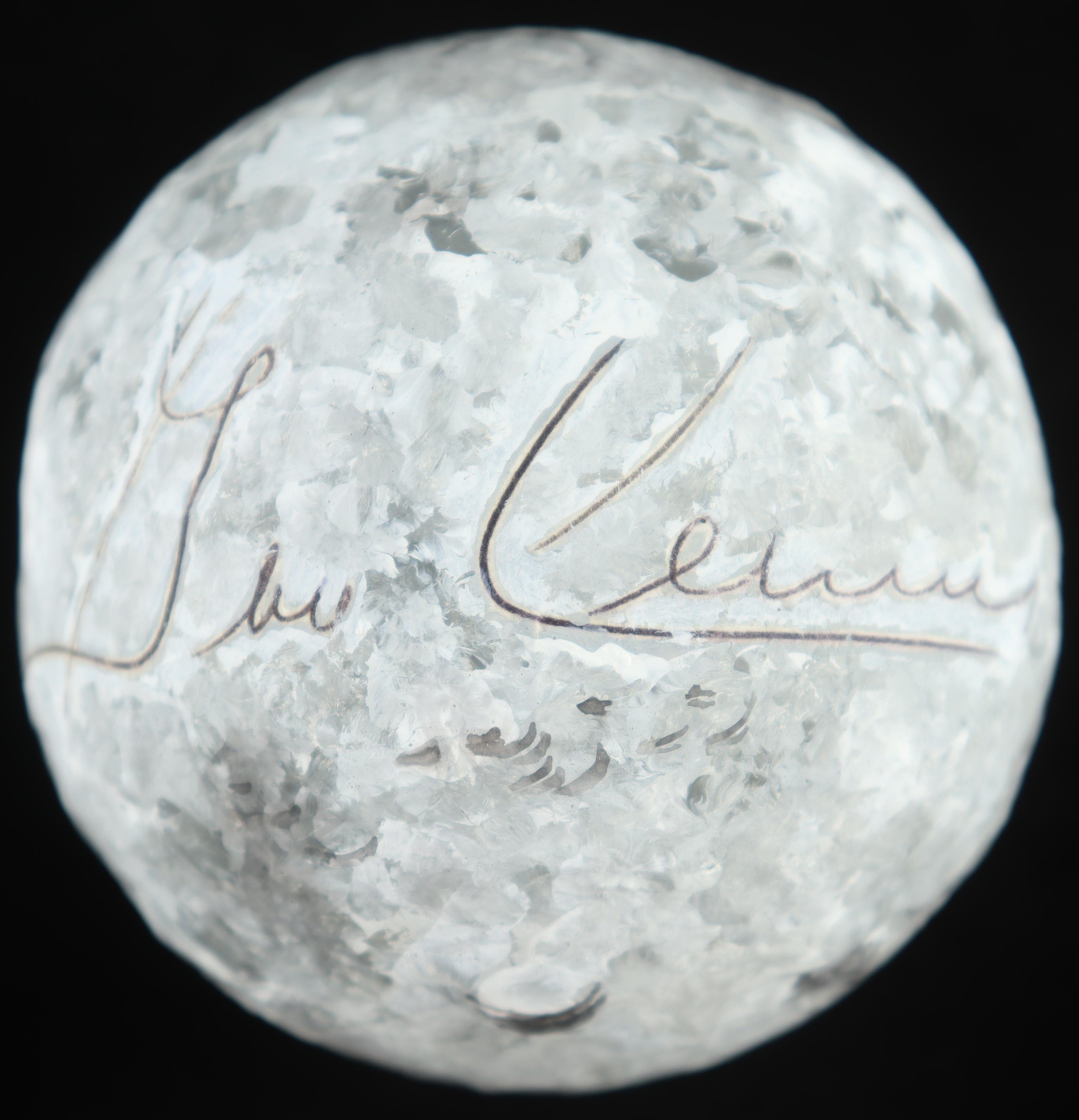 Eugene Cernan Signed Replica Moon with Display Case (PSA) at PristineAuction.com Eugene Cernan Signed Replica Moon with Display Case (PSA) at PristineAuction.com
