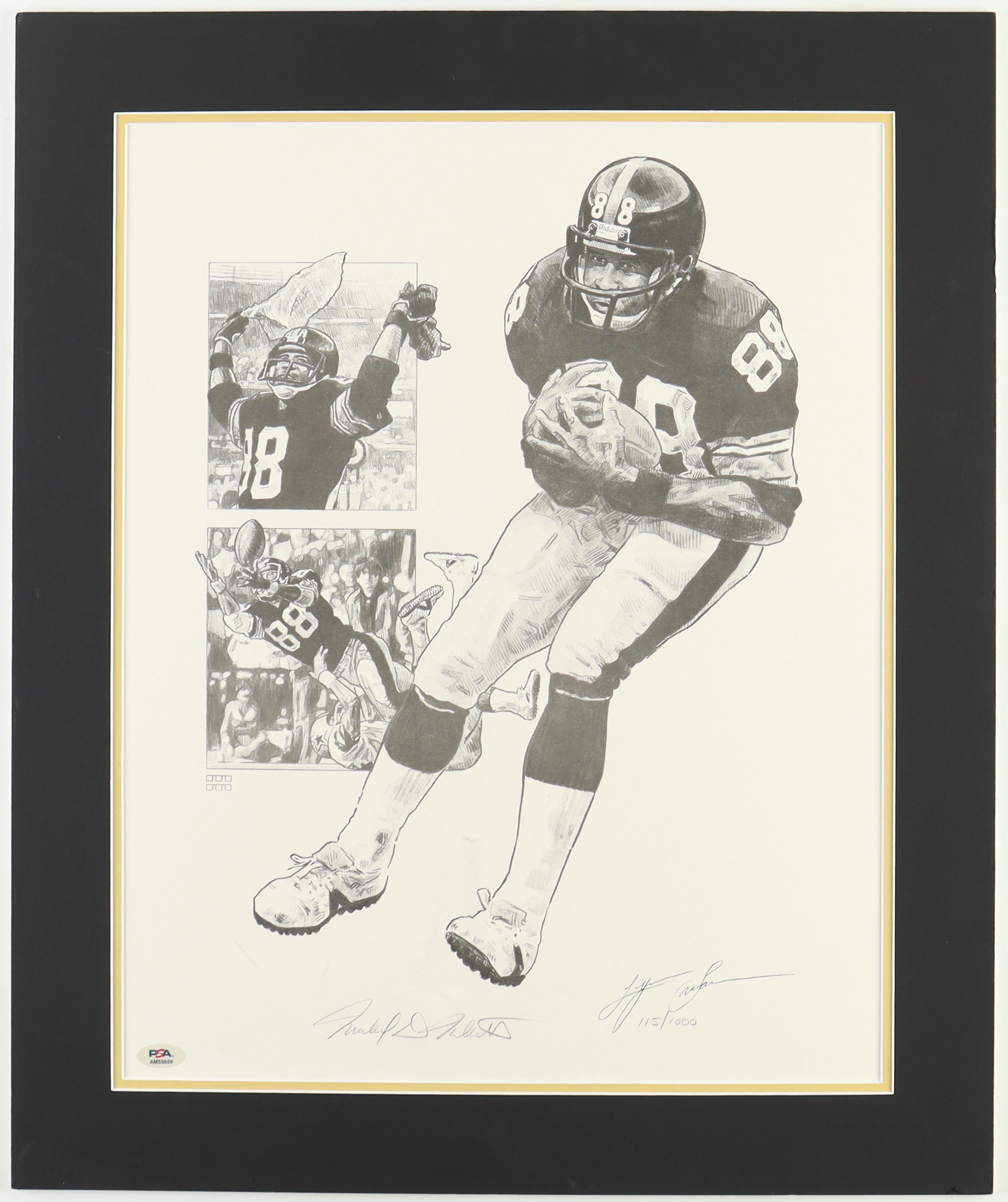 Lynn Swann Signed Steelers LE Custom Matted Lithograph (PSA) at PristineAuction.com Lynn Swann Signed Steelers LE Custom Matted Lithograph (PSA) at PristineAuction.com