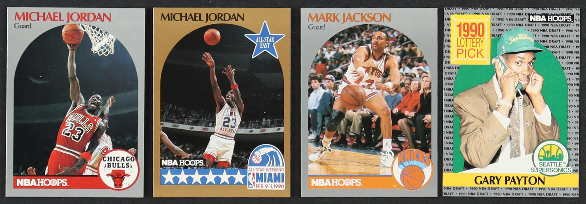 1990-91 Hoops Complete Set of (440) Basketball Cards with Michael Jordan #65, Michael Jordan #5 AS, Mark Jackson #205 (Menendez Brothers Courtside), Gary Payton #391 RC at PristineAuction.com 1990-91 Hoops Complete Set of (440) Basketball Cards with Michael Jordan #65, Michael Jordan #5 AS, Mark Jackson #205 (Menendez Brothers Courtside), Gary Payton #391 RC at PristineAuction.com