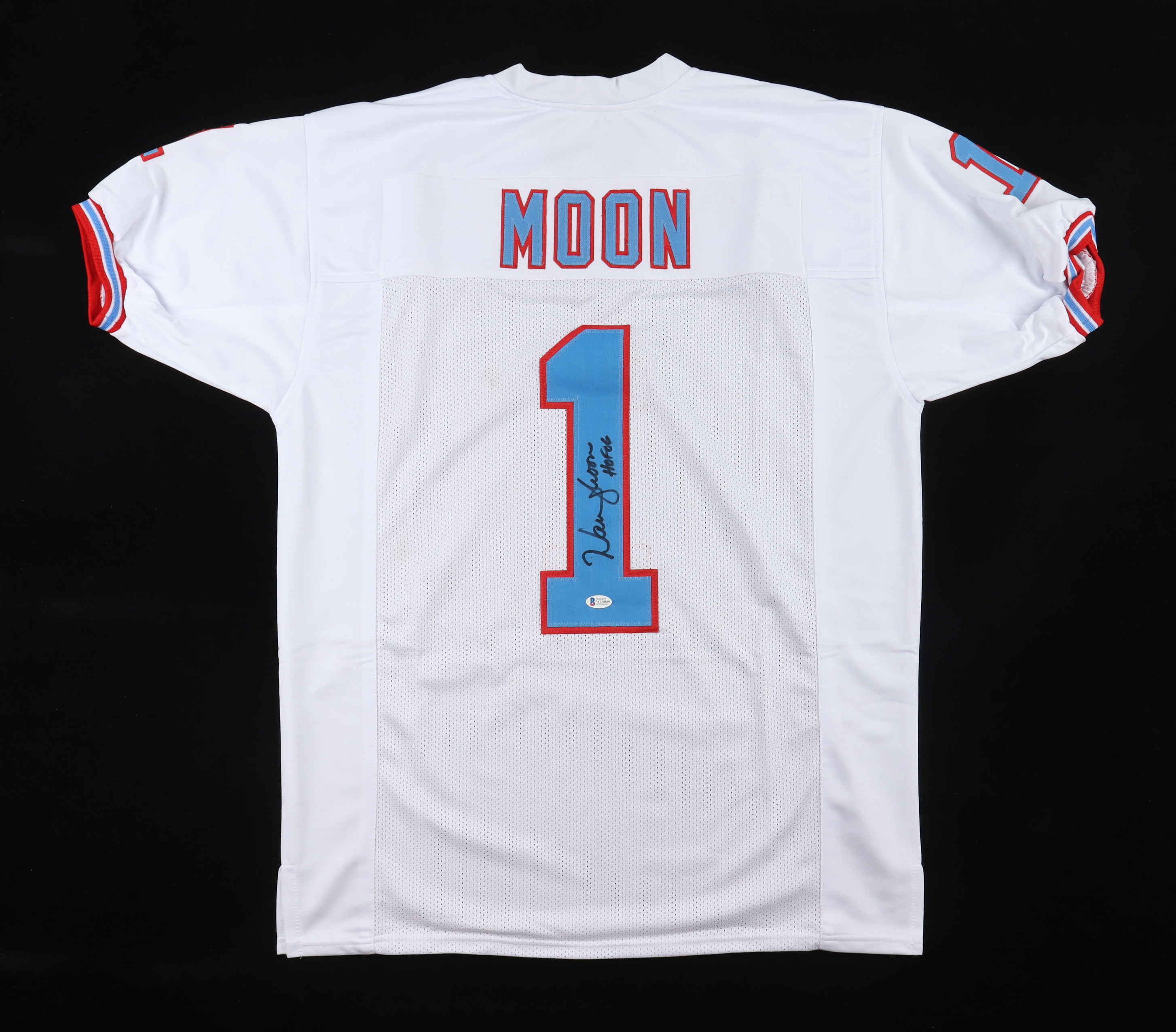 Warren Moon Signed Jersey Inscribed "HOF 06" (Beckett) at PristineAuction.com Warren Moon Signed Jersey Inscribed "HOF 06" (Beckett) at PristineAuction.com