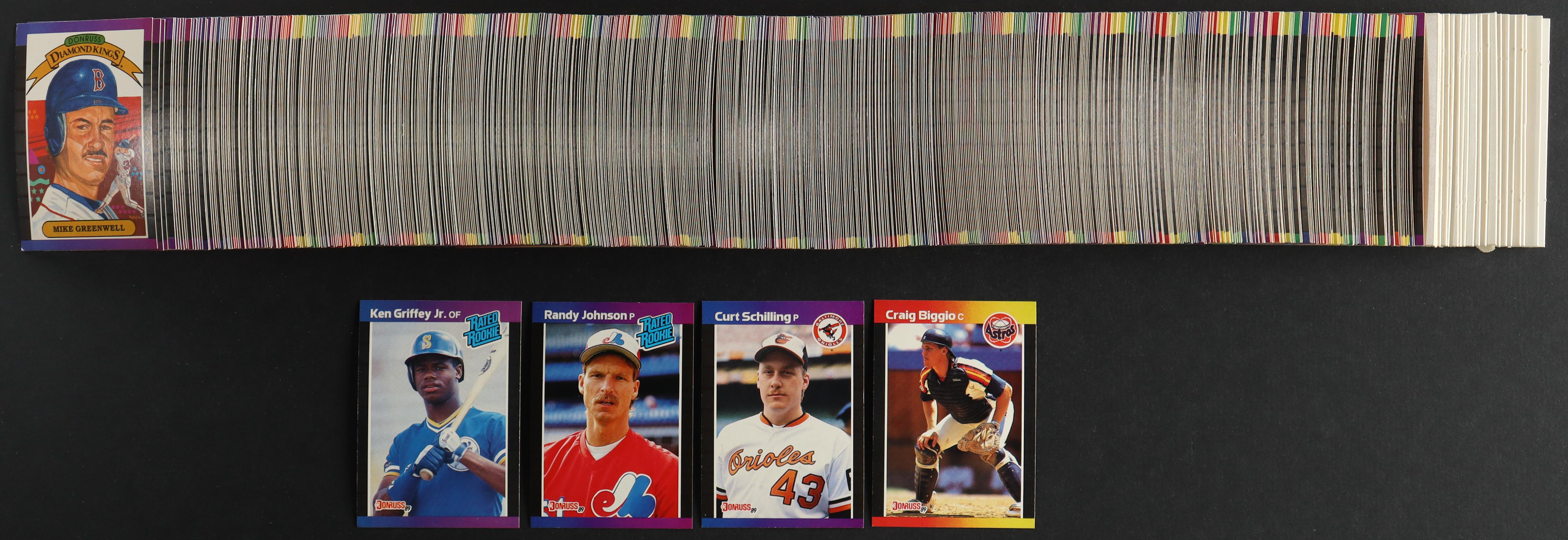1989 Donruss Complete Set of (660) Baseball Cards with Ken Griffey Jr. #33 RC, Randy Johnson #42 RC, Curt Schilling #635 RC, Craig Biggio #561 RC at PristineAuction.com 1989 Donruss Complete Set of (660) Baseball Cards with Ken Griffey Jr. #33 RC, Randy Johnson #42 RC, Curt Schilling #635 RC, Craig Biggio #561 RC at PristineAuction.com