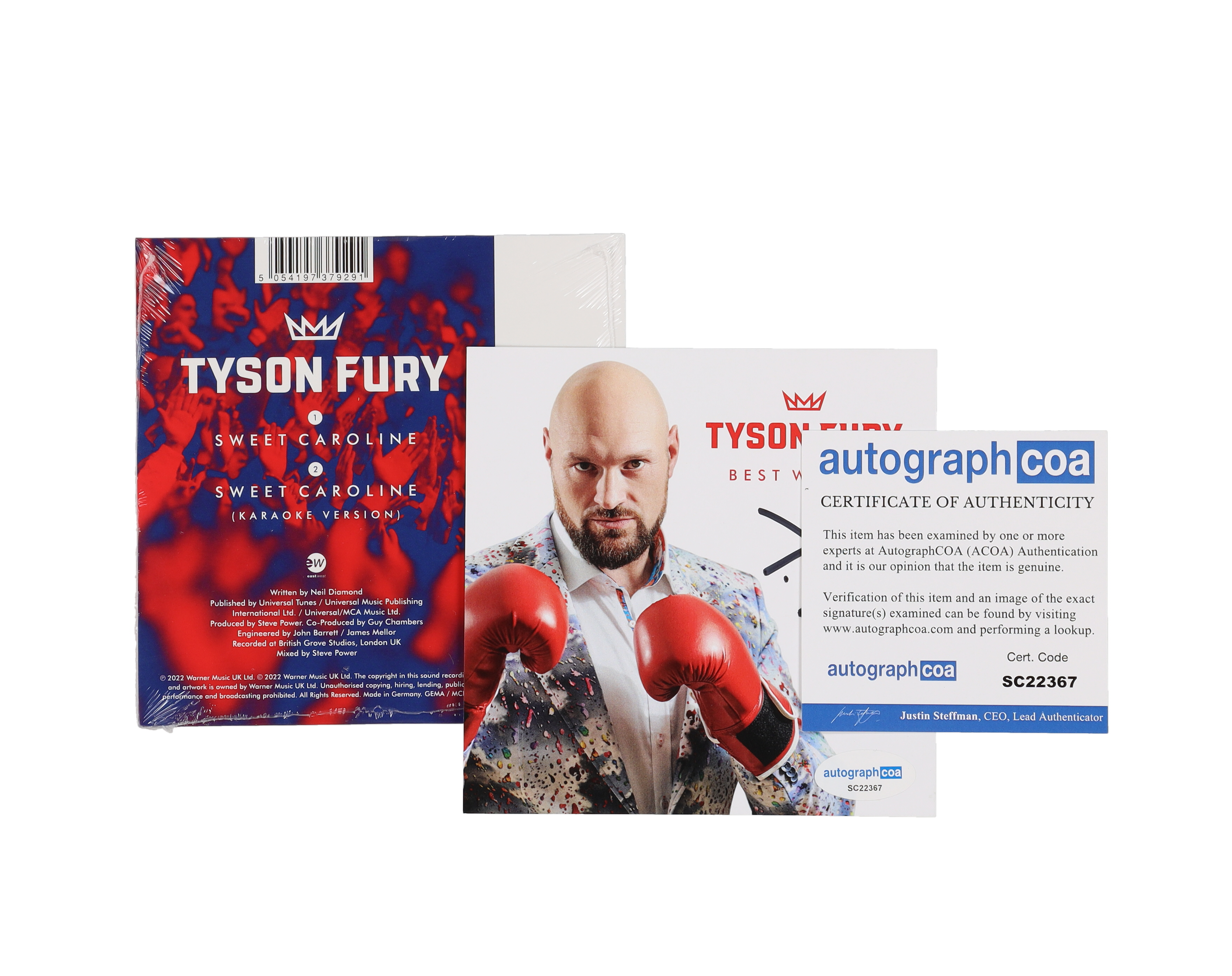 Tyson Fury Signed 5x5 Photo with CD (AutographCOA) at PristineAuction.com Tyson Fury Signed 5x5 Photo with CD (AutographCOA) at PristineAuction.com