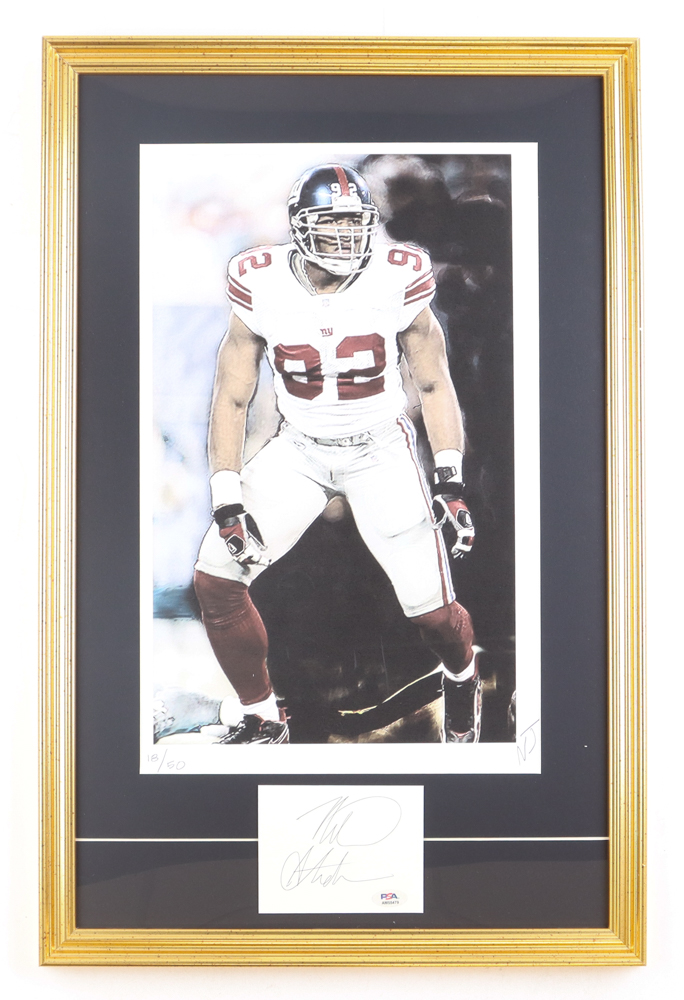 Michael Strahan Signed LE Giants Custom Matted Cut Display (PSA) at PristineAuction.com Michael Strahan Signed LE Giants Custom Matted Cut Display (PSA) at PristineAuction.com