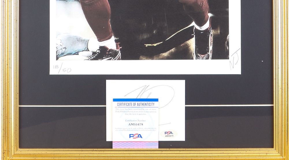 Michael Strahan Signed LE Giants Custom Matted Cut Display (PSA) at PristineAuction.com Michael Strahan Signed LE Giants Custom Matted Cut Display (PSA) at PristineAuction.com