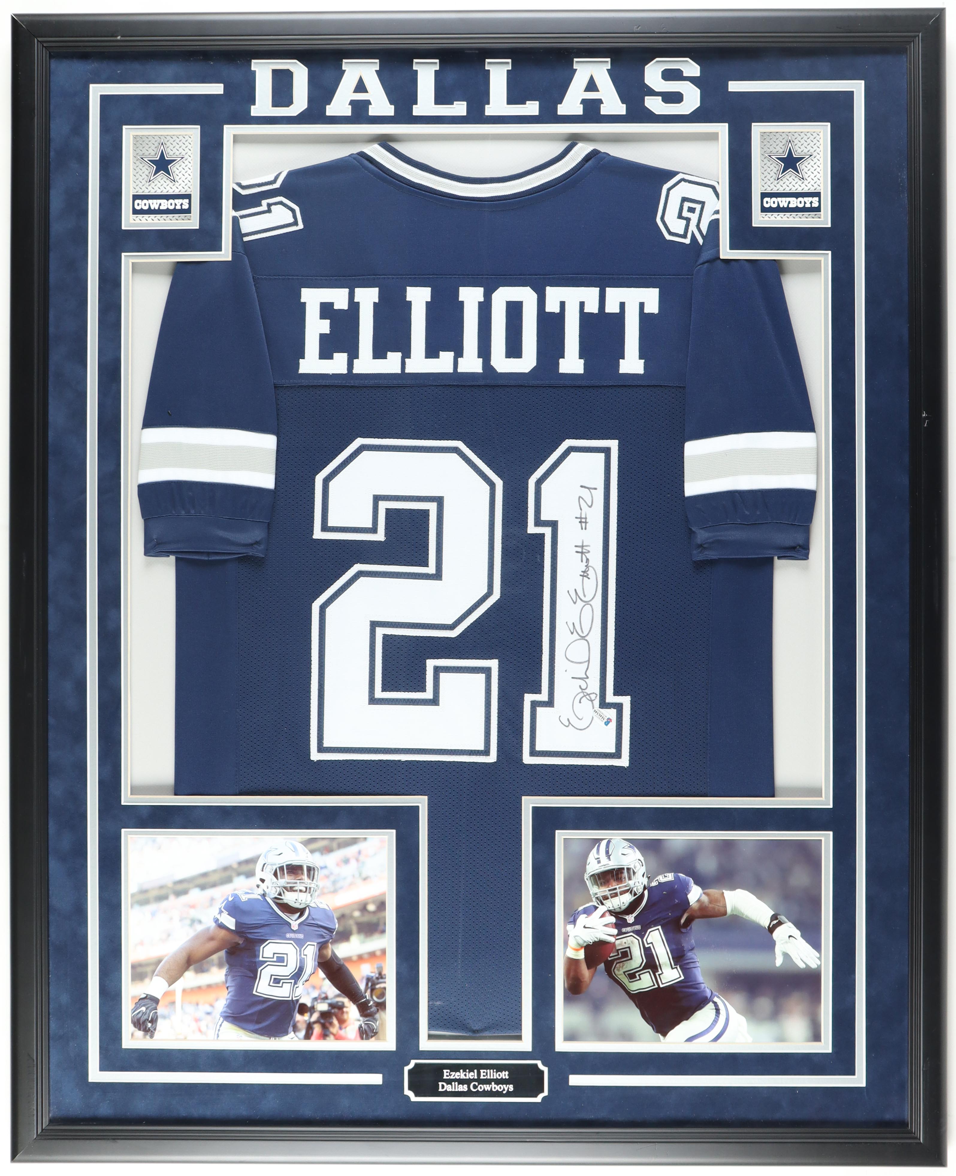 Ezekiel Elliott Signed Custom Framed Jersey Display (Beckett) at PristineAuction.com Ezekiel Elliott Signed Custom Framed Jersey Display (Beckett) at PristineAuction.com