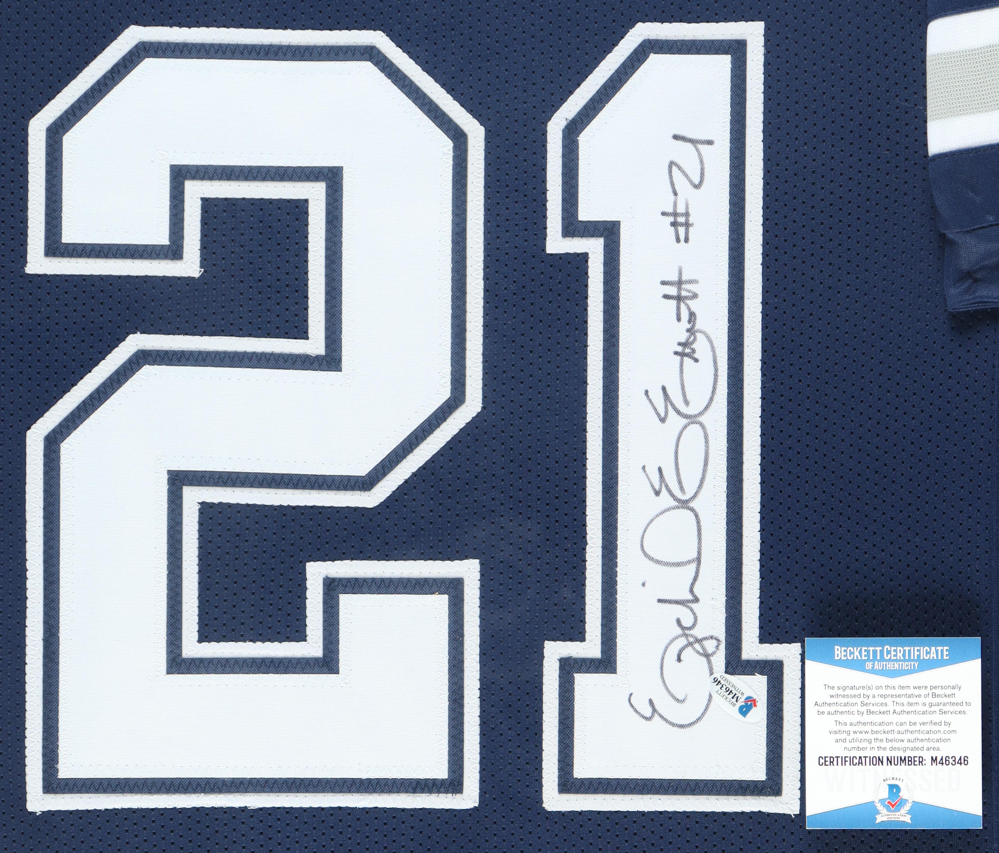 Ezekiel Elliott Signed Custom Framed Jersey Display (Beckett) at PristineAuction.com Ezekiel Elliott Signed Custom Framed Jersey Display (Beckett) at PristineAuction.com