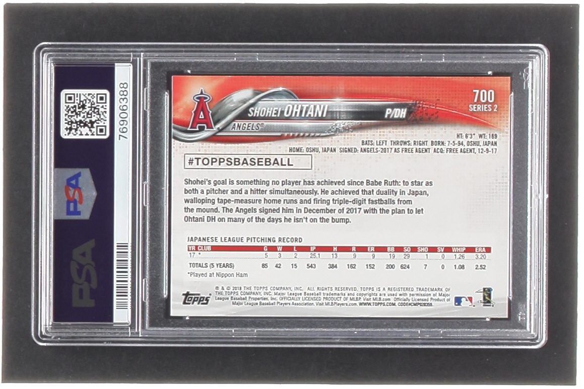 Shohei Ohtani 2018 Topps #700 RC (PSA 9) at PristineAuction.com Shohei Ohtani 2018 Topps #700 RC (PSA 9) at PristineAuction.com