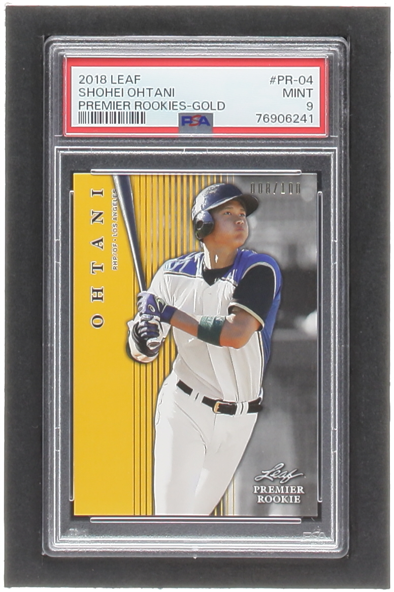 Shohei Ohtani 2018 Leaf Premier Rookies Gold #PR04 #008/100 (PSA 9) at PristineAuction.com Shohei Ohtani 2018 Leaf Premier Rookies Gold #PR04 #008/100 (PSA 9) at PristineAuction.com