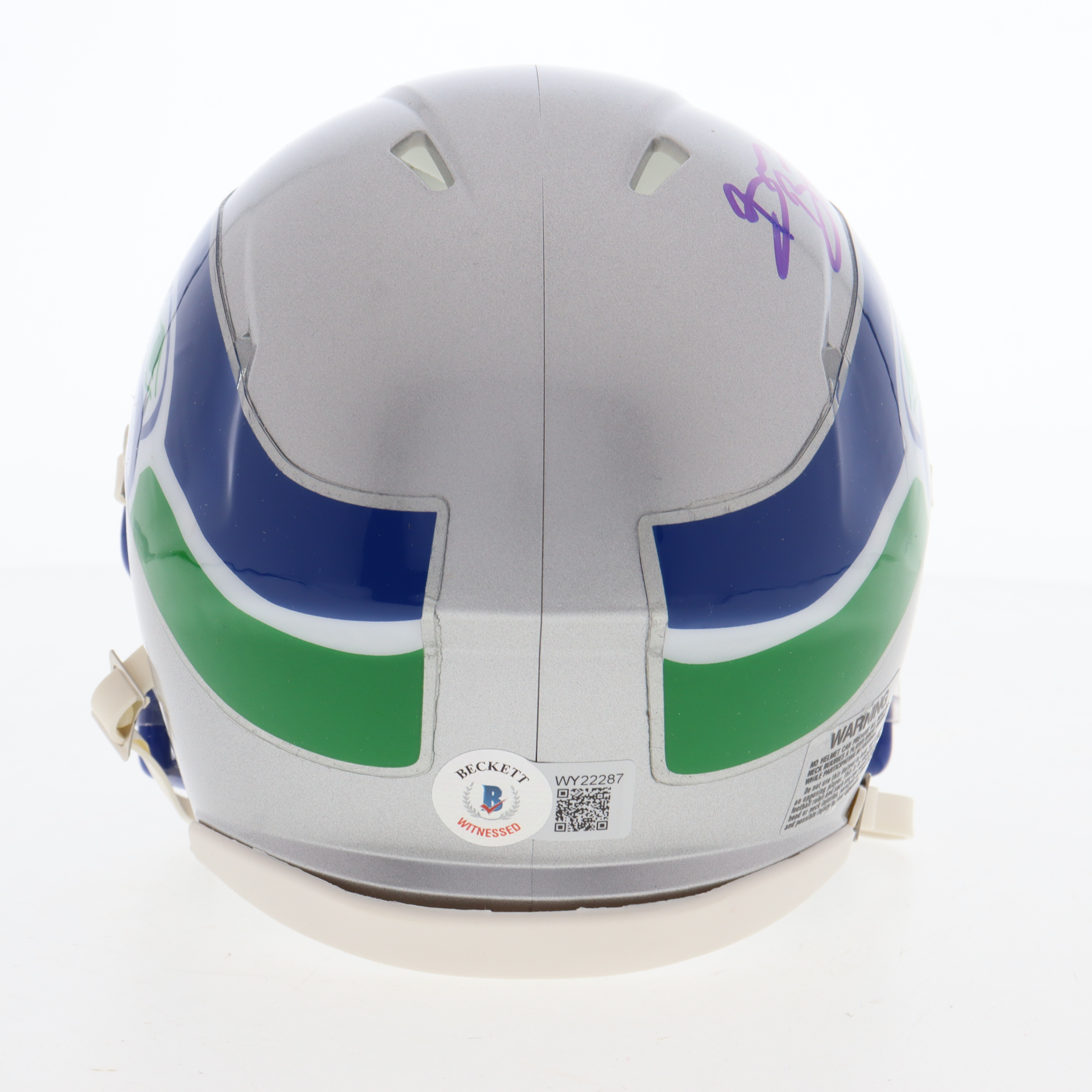 Brian Bosworth Signed Seahawks Throwback Speed Mini Helmet (Beckett) at PristineAuction.com Brian Bosworth Signed Seahawks Throwback Speed Mini Helmet (Beckett) at PristineAuction.com