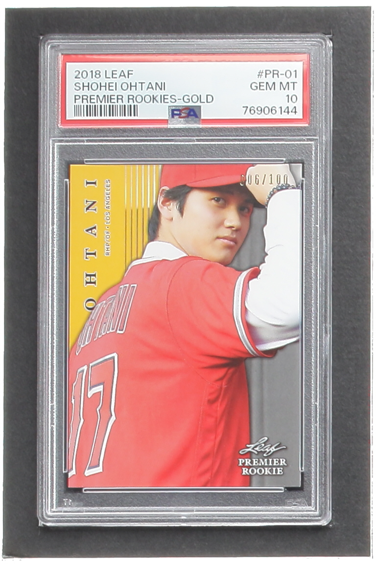 Shohei Ohtani 2018 Leaf Premier Rookies Gold #PR01 #006/100 (PSA 10) at PristineAuction.com Shohei Ohtani 2018 Leaf Premier Rookies Gold #PR01 #006/100 (PSA 10) at PristineAuction.com