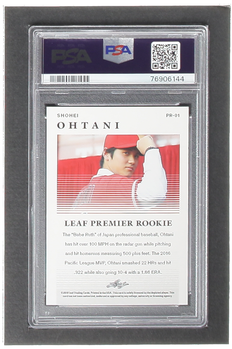 Shohei Ohtani 2018 Leaf Premier Rookies Gold #PR01 #006/100 (PSA 10) at PristineAuction.com Shohei Ohtani 2018 Leaf Premier Rookies Gold #PR01 #006/100 (PSA 10) at PristineAuction.com