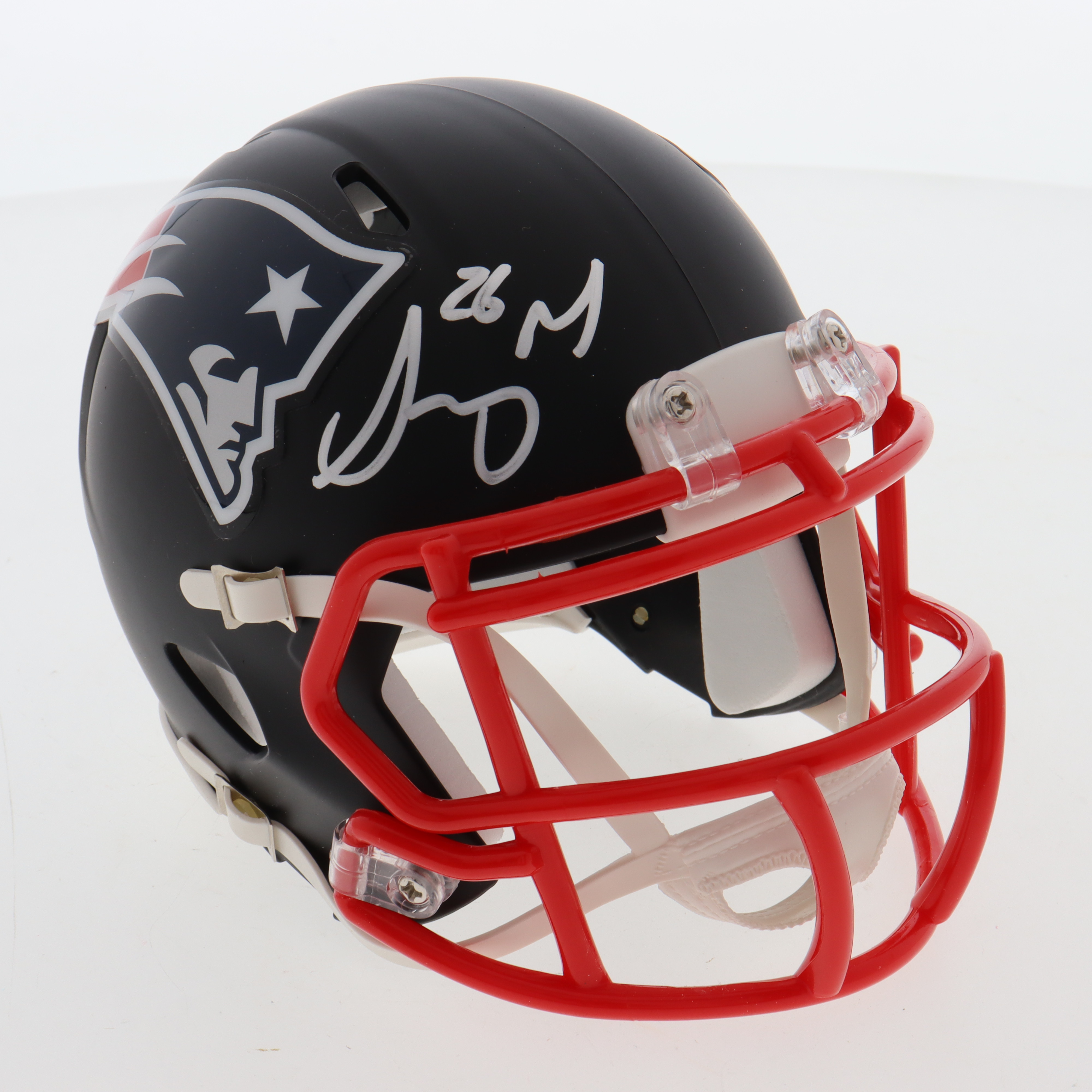 Sony Michel Signed Patriots Flat Black Collection Speed Mini Helmet (Beckett) at PristineAuction.com Sony Michel Signed Patriots Flat Black Collection Speed Mini Helmet (Beckett) at PristineAuction.com