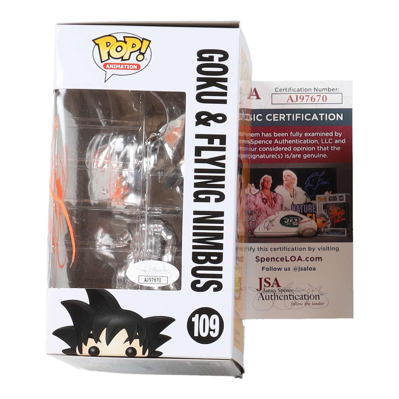 Stephanie Nadolny Signed "Dragon Ball Z" #109 Goku & Flying Nimbus Funko Pop! Vinyl Figure Inscribed "Goku" (JSA) at PristineAuction.com Stephanie Nadolny Signed "Dragon Ball Z" #109 Goku & Flying Nimbus Funko Pop! Vinyl Figure Inscribed "Goku" (JSA) at PristineAuction.com