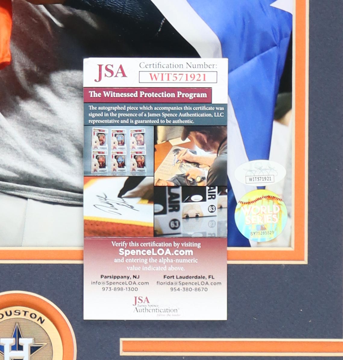 Carlos Correa Signed Astros Custom Framed Photo Display With Medallion (JSA) at PristineAuction.com Carlos Correa Signed Astros Custom Framed Photo Display With Medallion (JSA) at PristineAuction.com