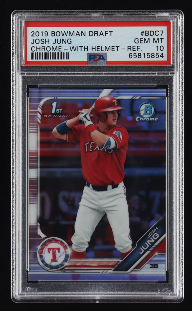 Josh Jung 2019 Bowman Chrome Draft Refractors #BDC7 RC (PSA 10) at PristineAuction.com Josh Jung 2019 Bowman Chrome Draft Refractors #BDC7 RC (PSA 10) at PristineAuction.com