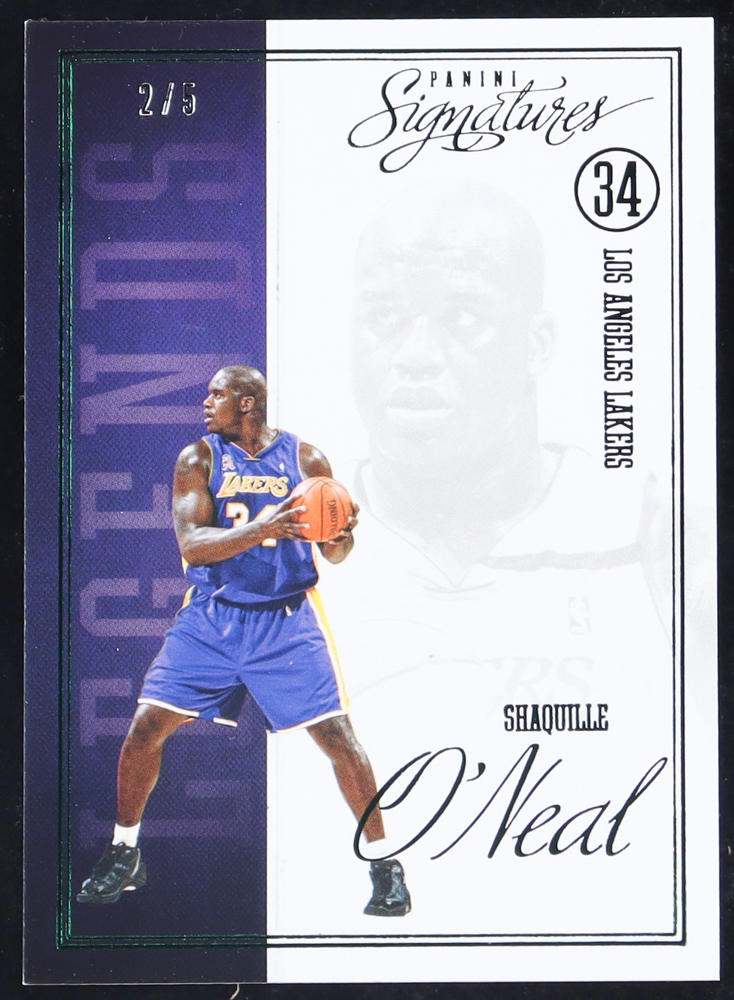 Shaquille O'Neal 2012-13 Panini Signatures Legends Green #29 #2/5 at PristineAuction.com Shaquille O'Neal 2012-13 Panini Signatures Legends Green #29 #2/5 at PristineAuction.com