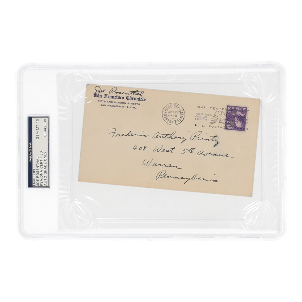 Joe Rosenthal Signed 1947 Envelope (PSA | Autograph Graded 10 ...