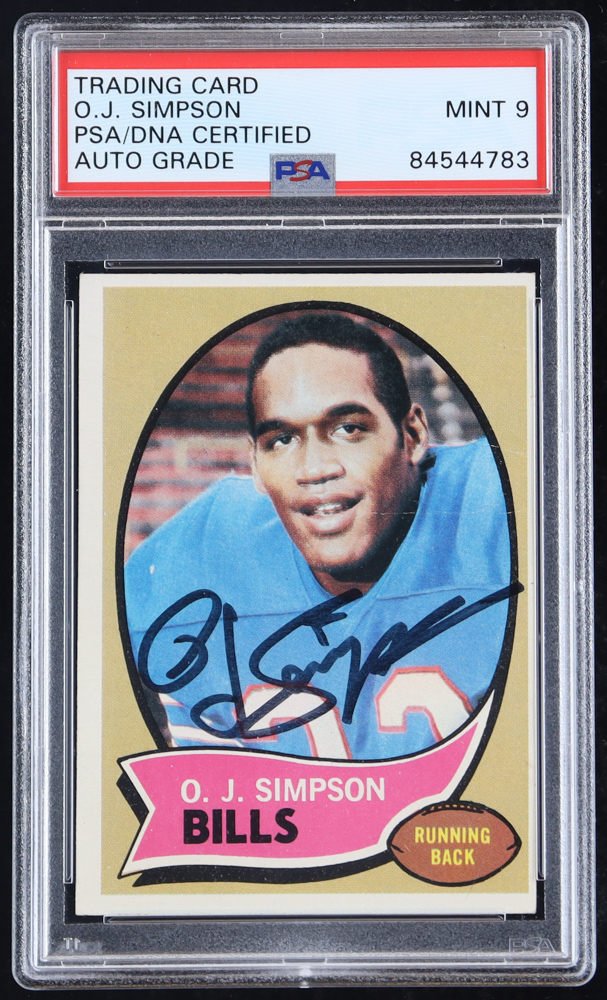 O. J. Simpson Signed 1970 Topps #90 RC (PSA | Autograph Graded PSA 9) at PristineAuction.com O. J. Simpson Signed 1970 Topps #90 RC (PSA | Autograph Graded PSA 9) at PristineAuction.com