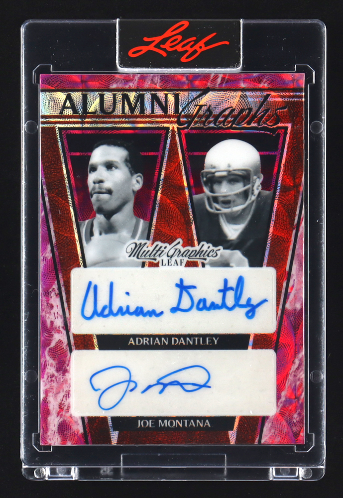 Adrian Dantley / Joe Montana 2022-23 Leaf Multigraphics AlumniGraphs Pink Scope #AG1 #4/8