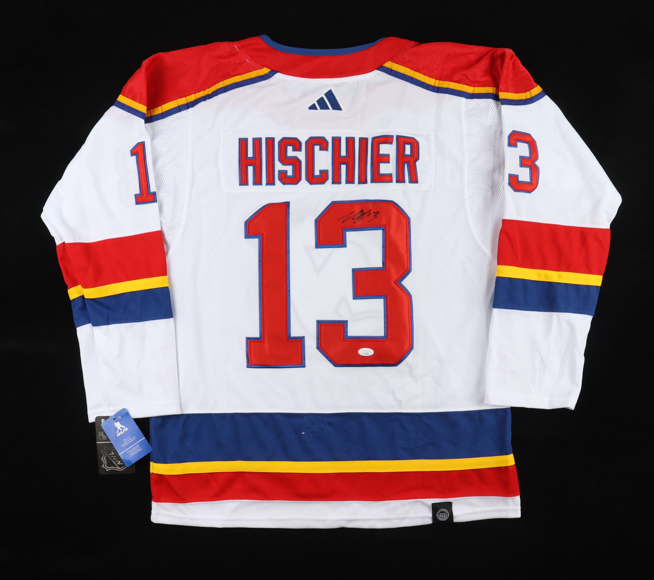 Nico Hischier Signed Devils Jersey (JSA) at PristineAuction.com Nico Hischier Signed Devils Jersey (JSA) at PristineAuction.com